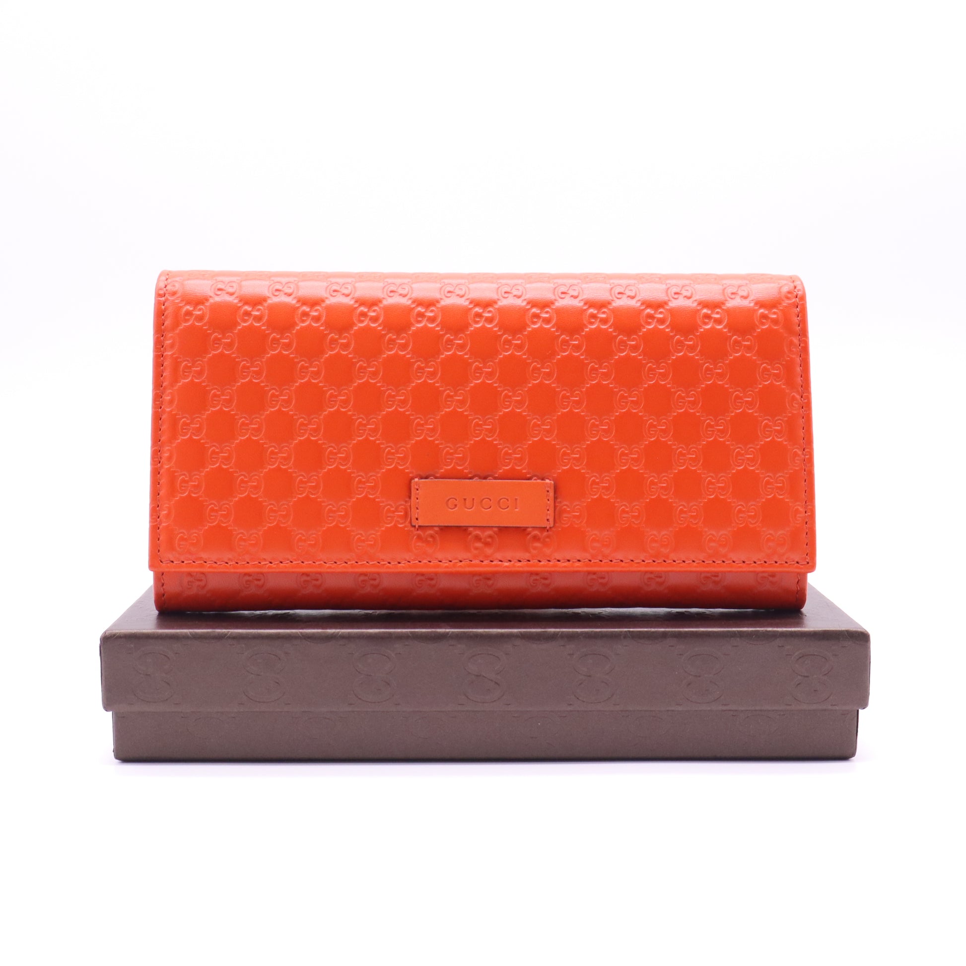 Soft Microguccissima Continental Wallet Sun Orange W21568