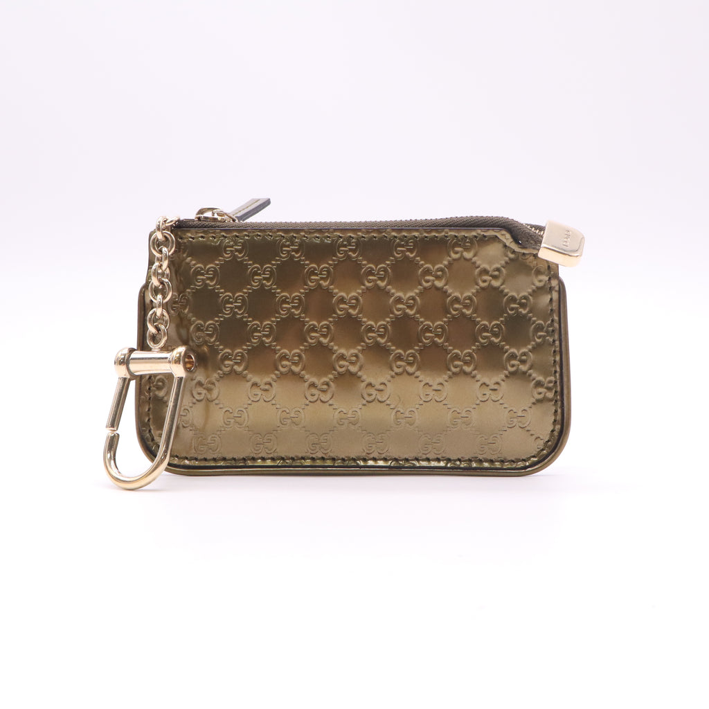 Gucci Microguccissima Patent Leather Key Chain Pouch W22589