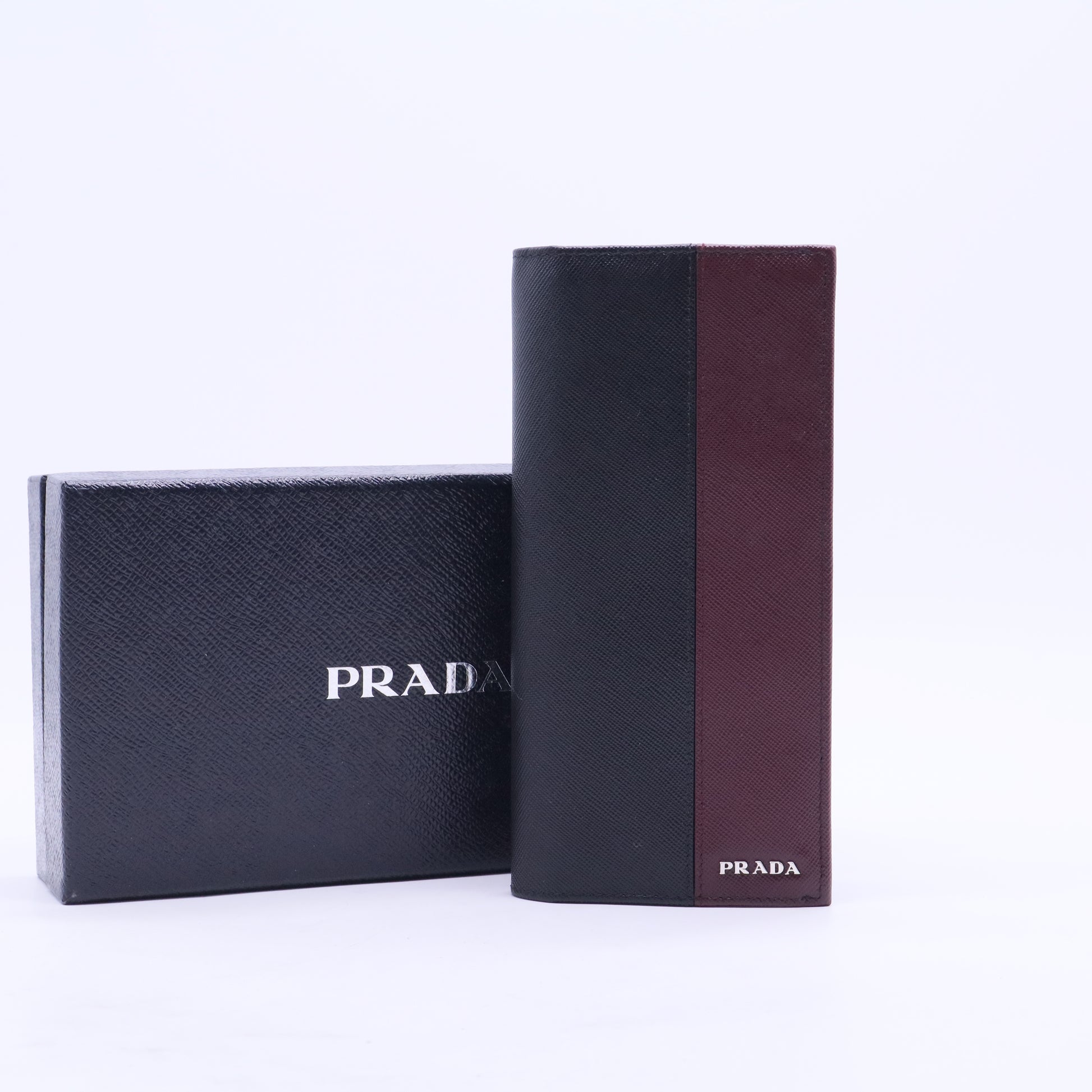 Coffee And baltic Blue Saffiano Leather Wallet W20374
