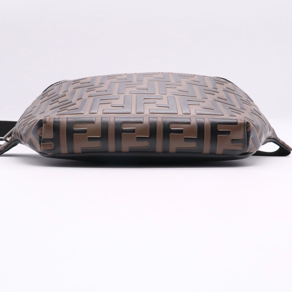 Zip Waist Bag Zucca Embossed Leather twins