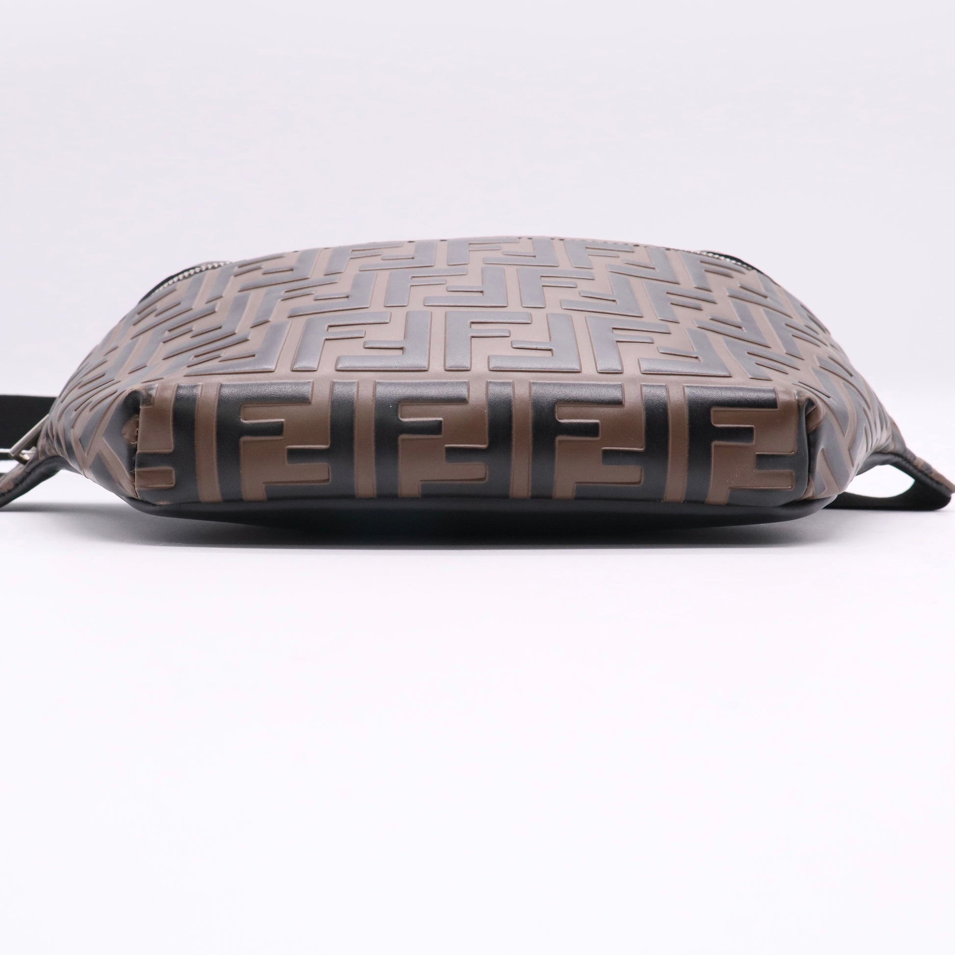 Zip Waist Bag Zucca Embossed Leather twins