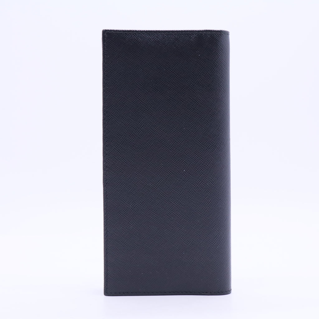 Coffee And baltic Blue Saffiano Leather Wallet W20374