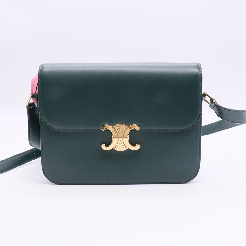 Triomphe Shoulder Bag Smooth Calfskin Medium Twins