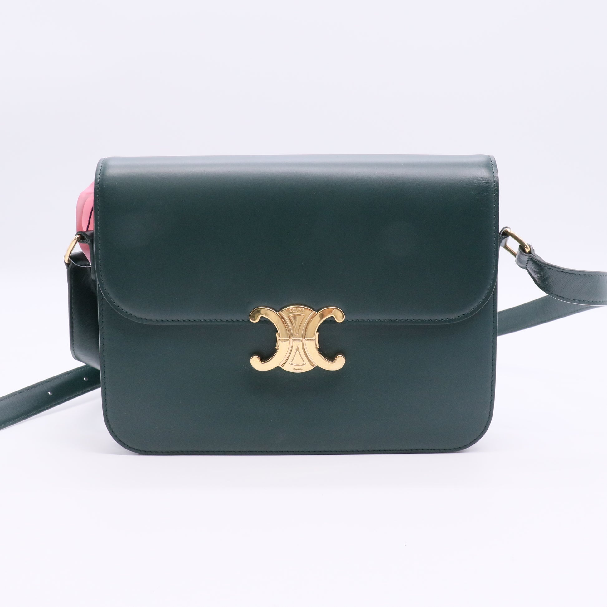 Triomphe Shoulder Bag Smooth Calfskin Medium Twins