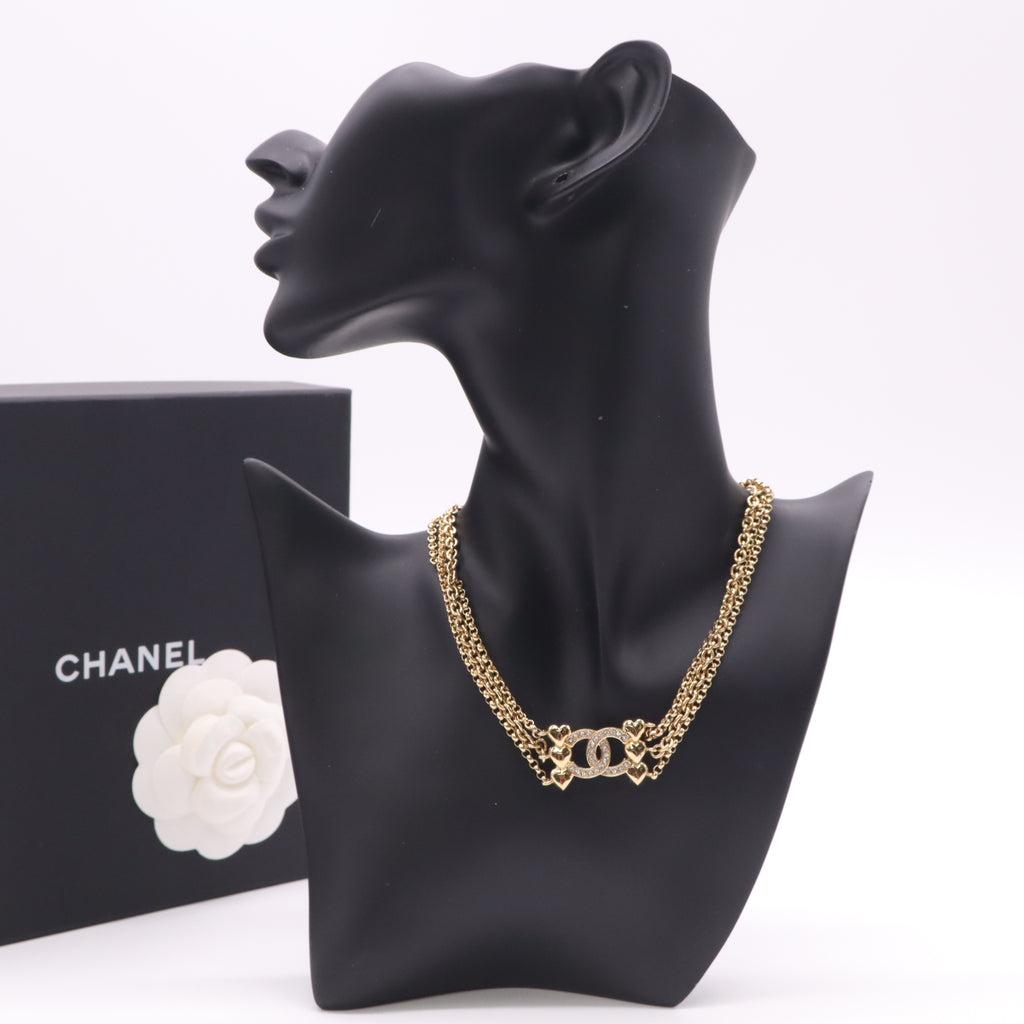 Multi-Chain Heart CC Necklace W22683