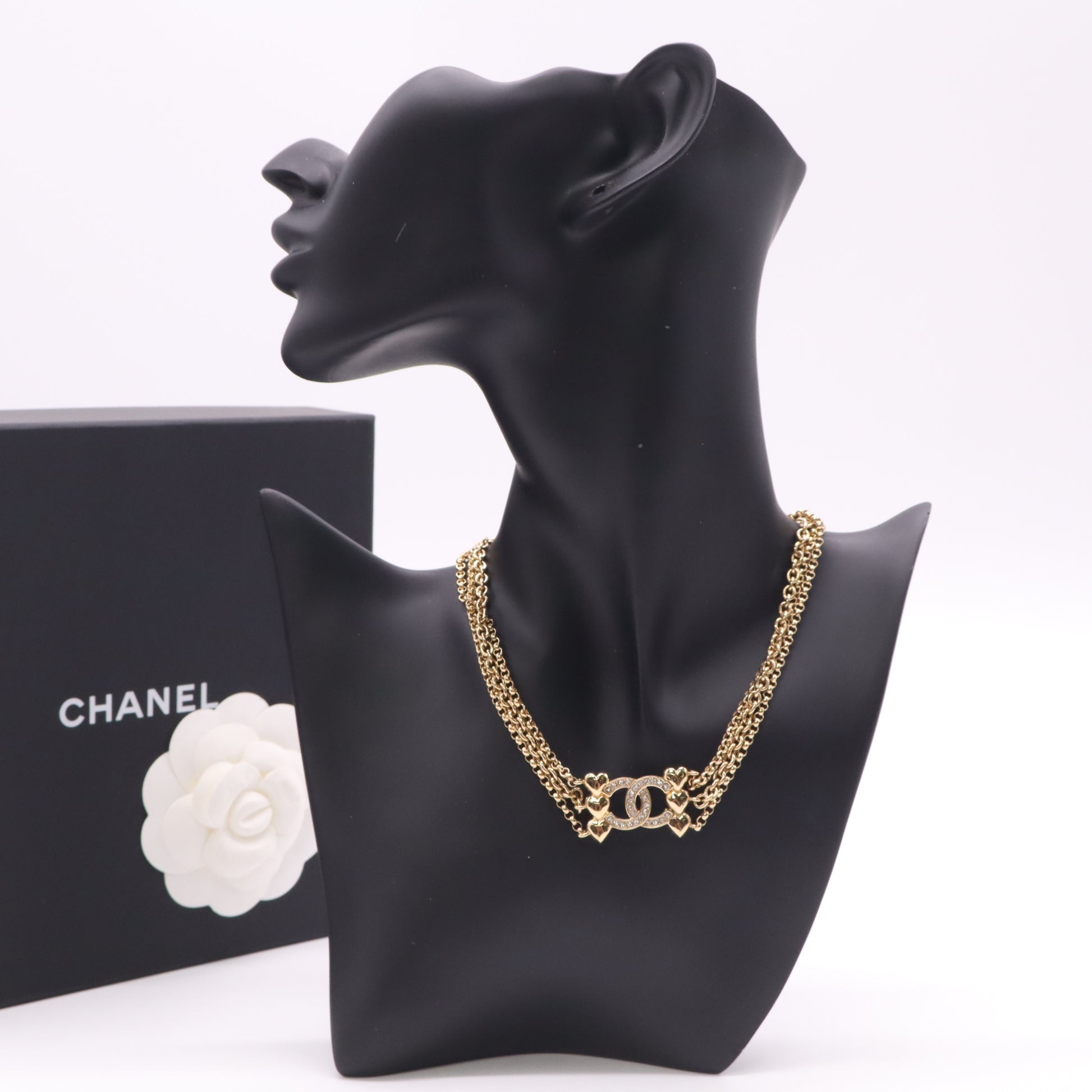 Multi-Chain Heart CC Necklace W22683