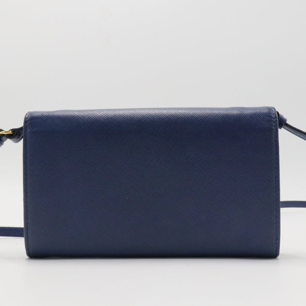 Wallet on Chain Saffiano Leather
