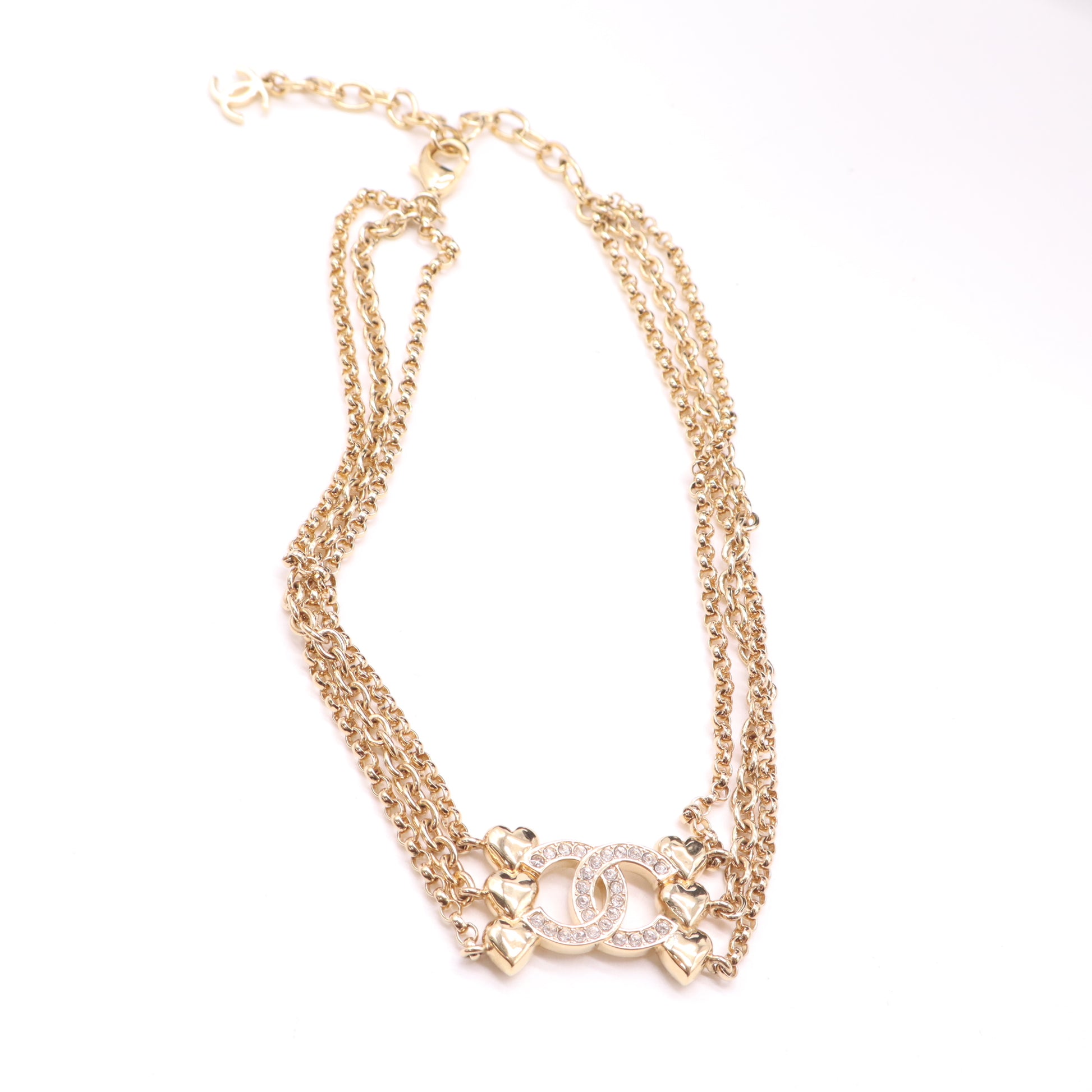 Multi-Chain Heart CC Necklace W22683