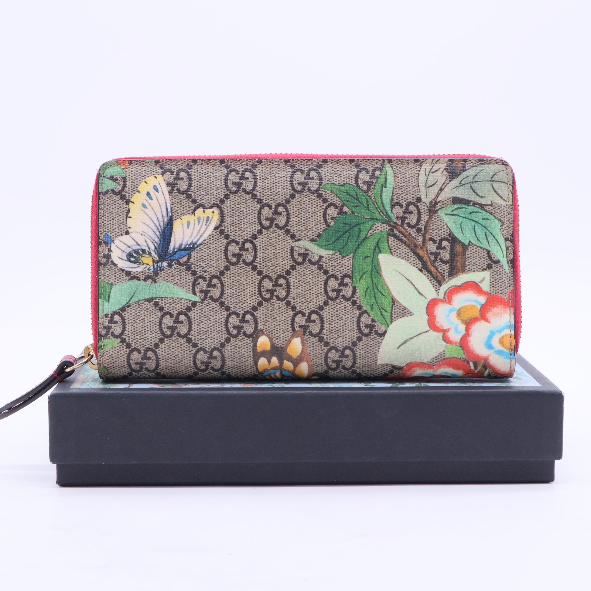 Zip Around Wallet Tian Print GG Coated Canvas W20369