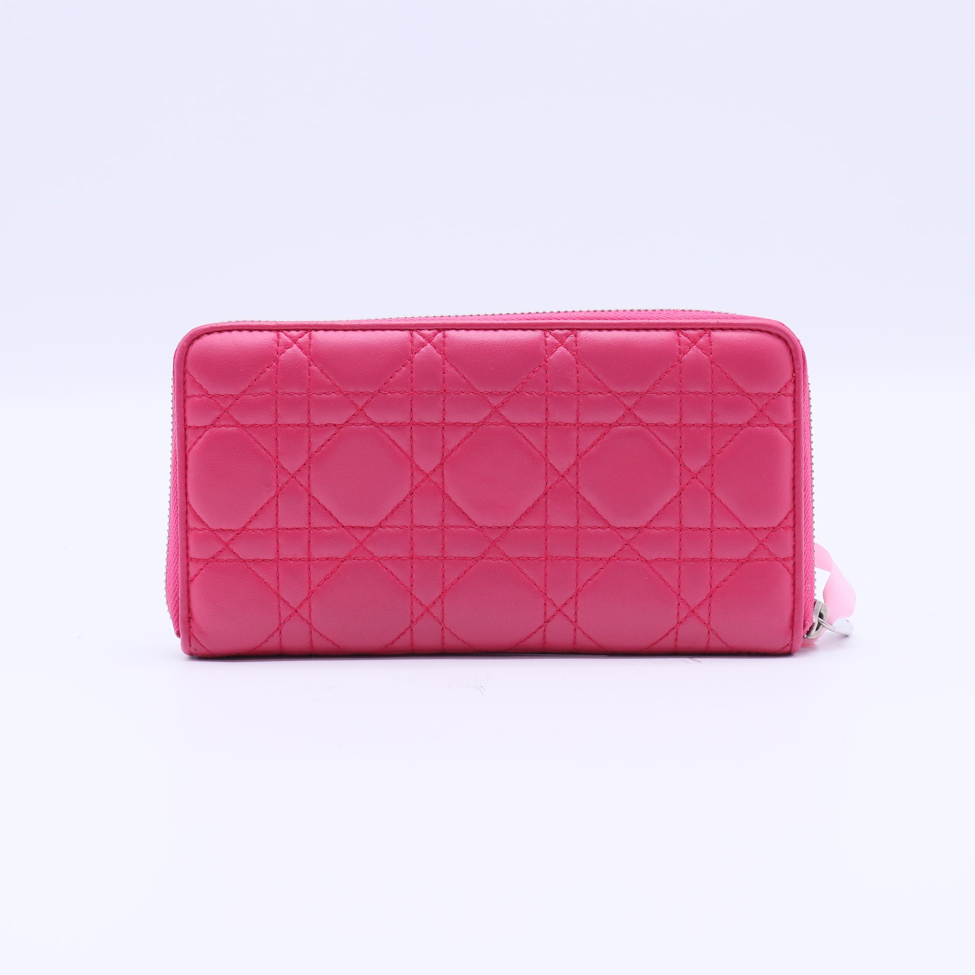 Lady Dior Zip Around Wallet Cannage Quilt Lambskin Long Twins LDJ4138