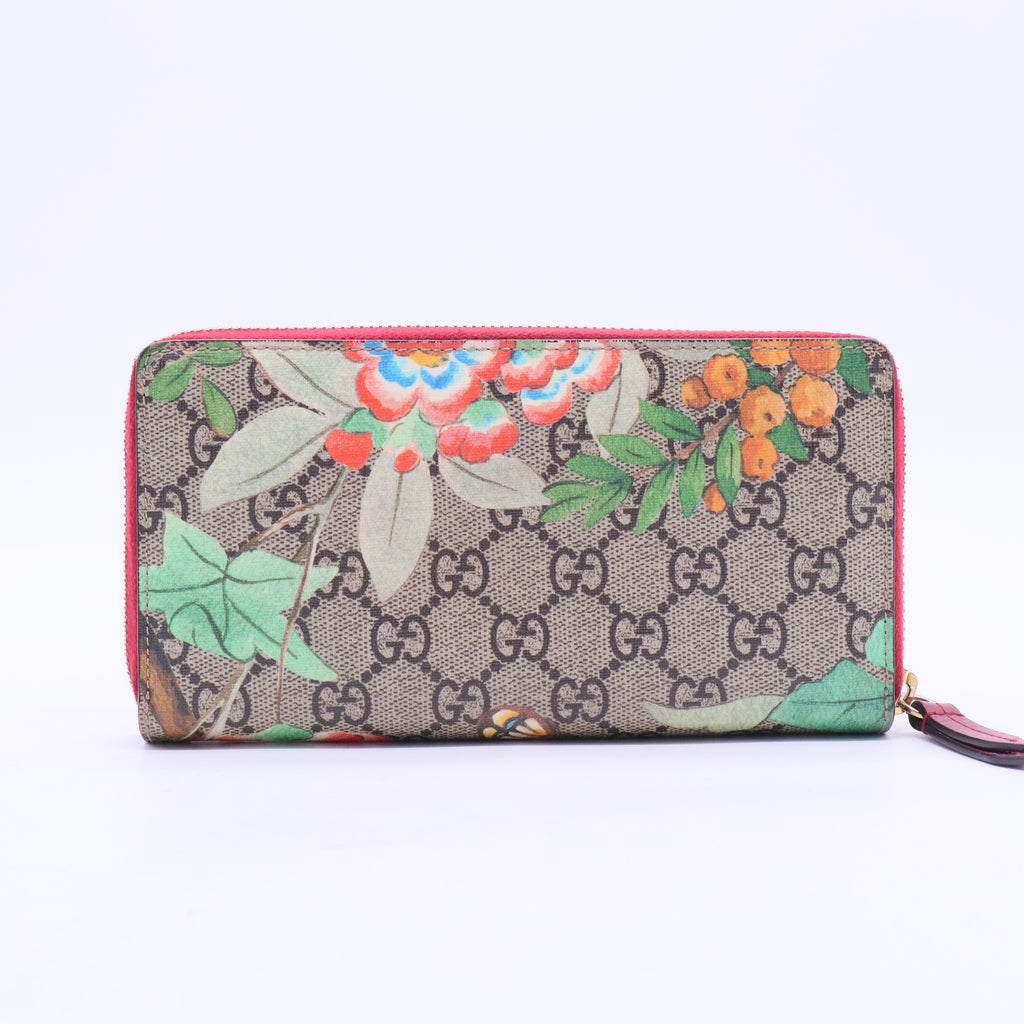 Zip Around Wallet Tian Print GG Coated Canvas W20369