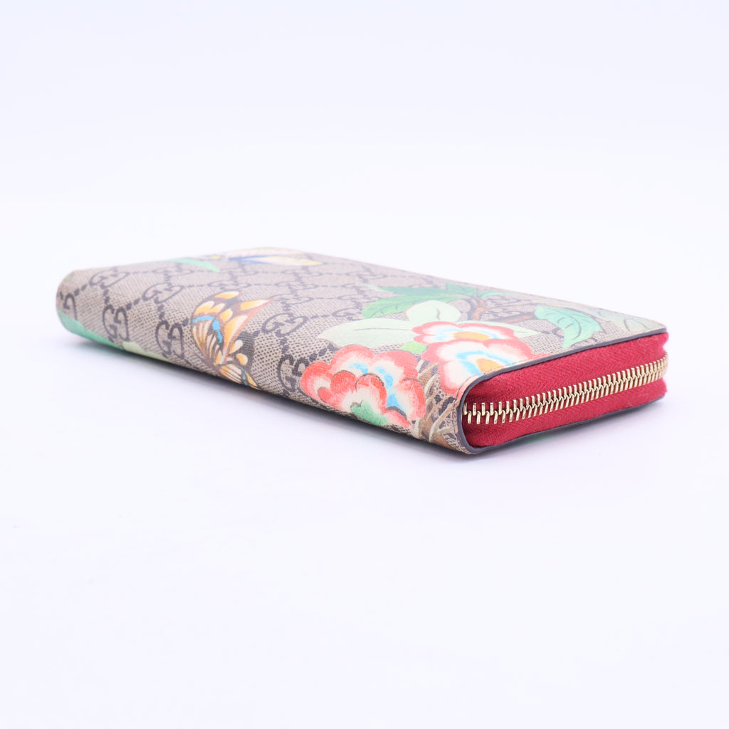 Zip Around Wallet Tian Print GG Coated Canvas W20369