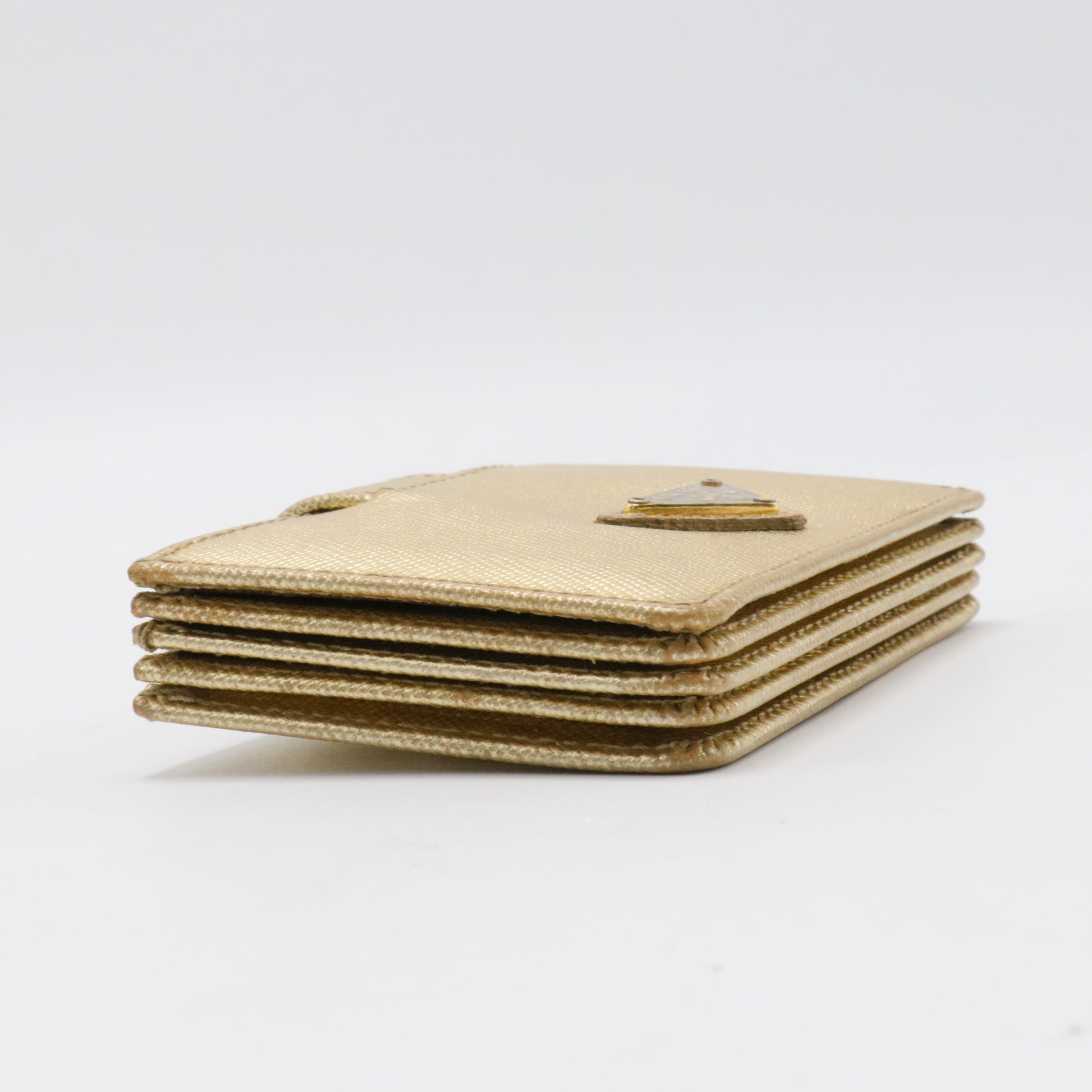 Saffiano Metal Accordion Card Case Platino