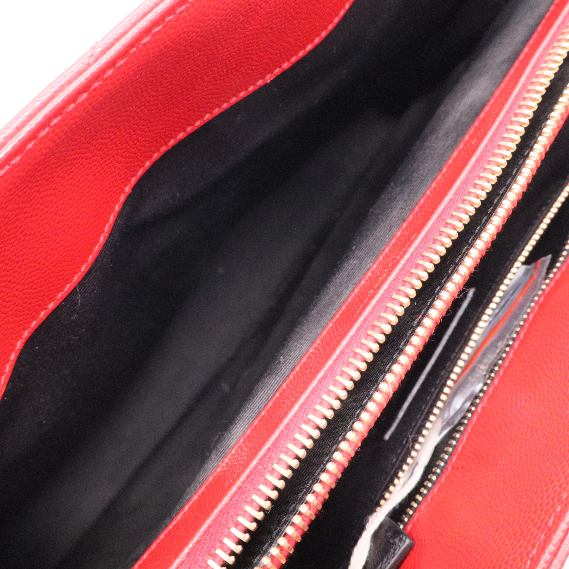 Red Quilted Grained Leather Monogram Chain Bo Cassandre Tote Bag Twins