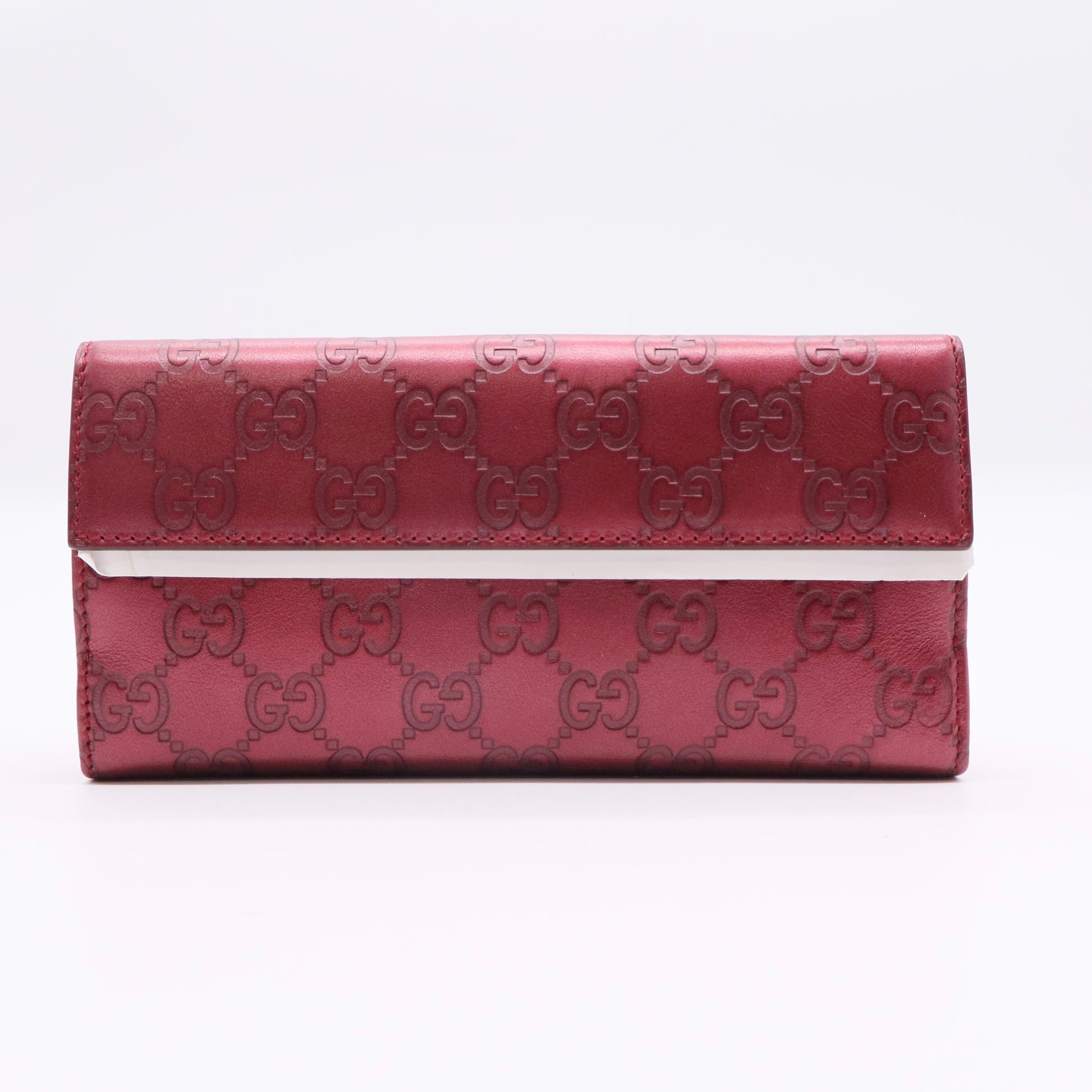 Microguccissima Limited Edition Heart Continental Red Leather Wallet twins