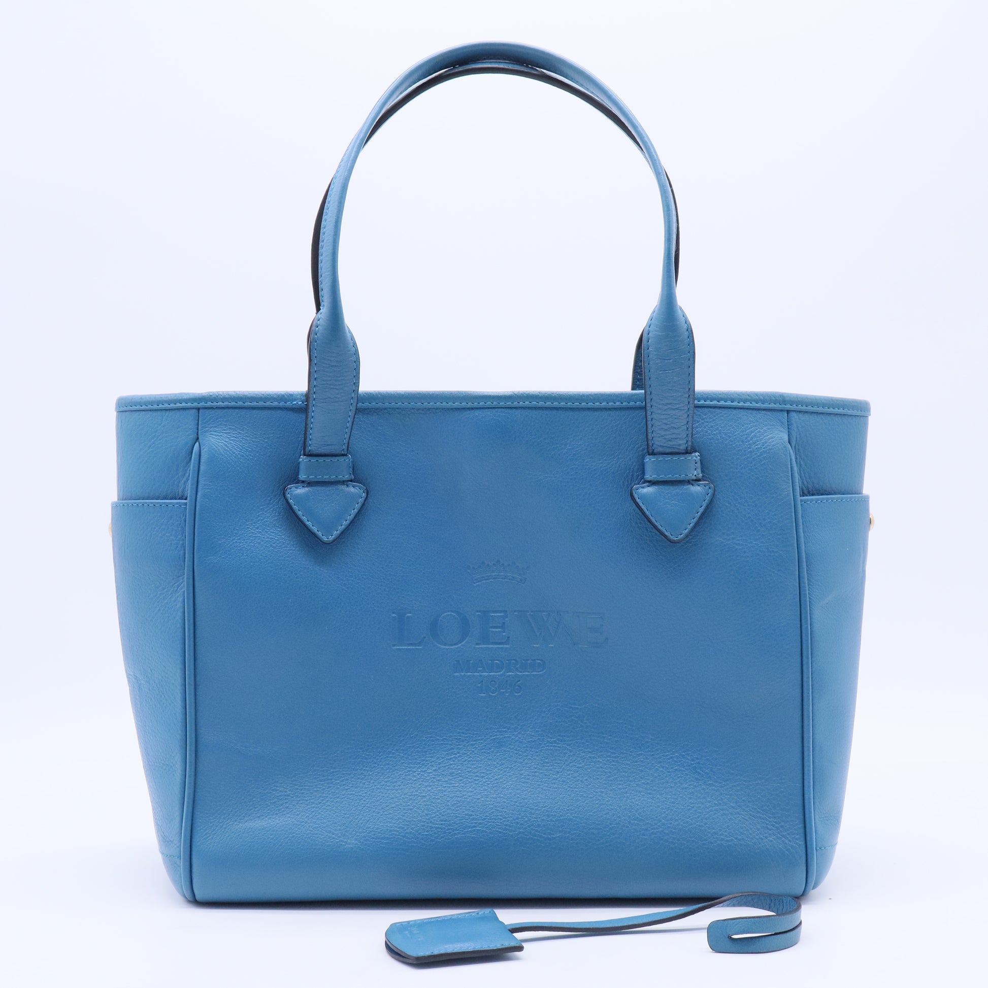 Blue Leather Heritage Tote B20116