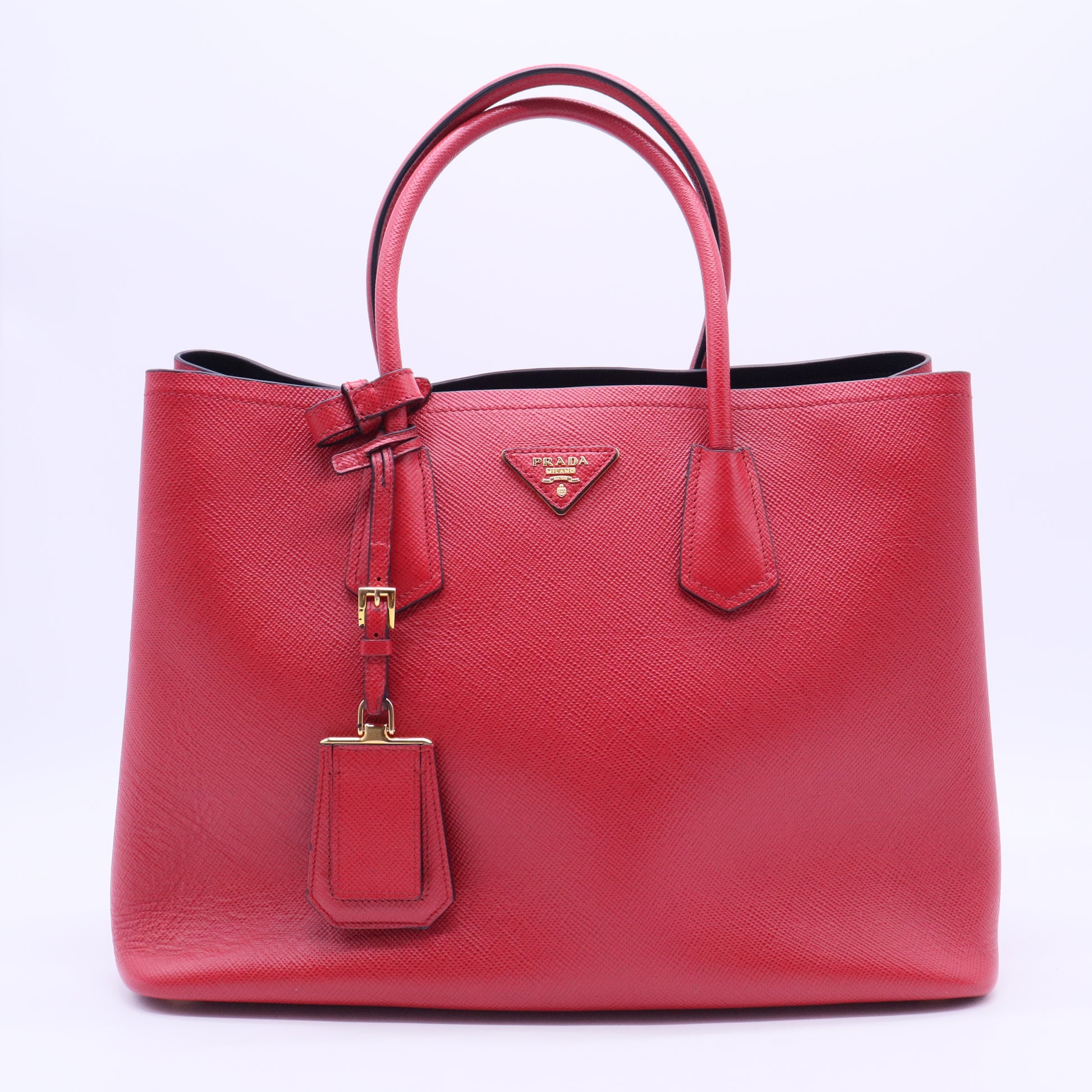 Double leather handbag B12264