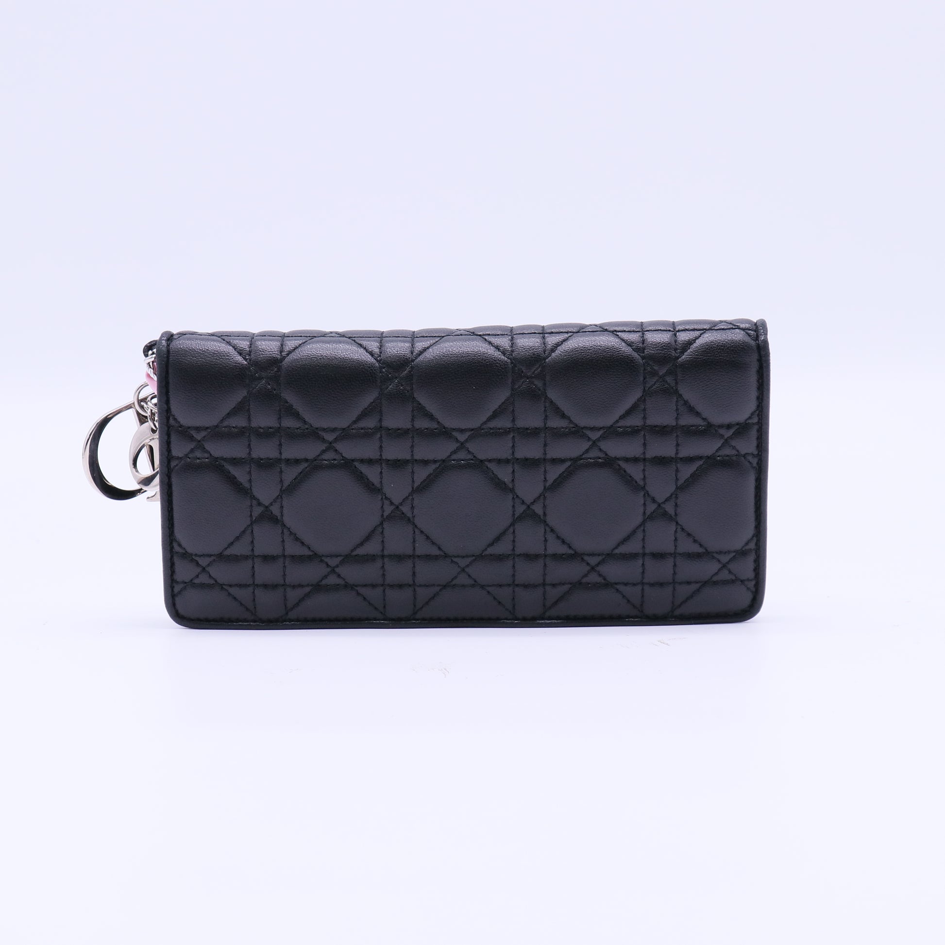 Lady Dior Zip Around Wallet Cannage Quilt Lambskin Long Twins LDJ4135
