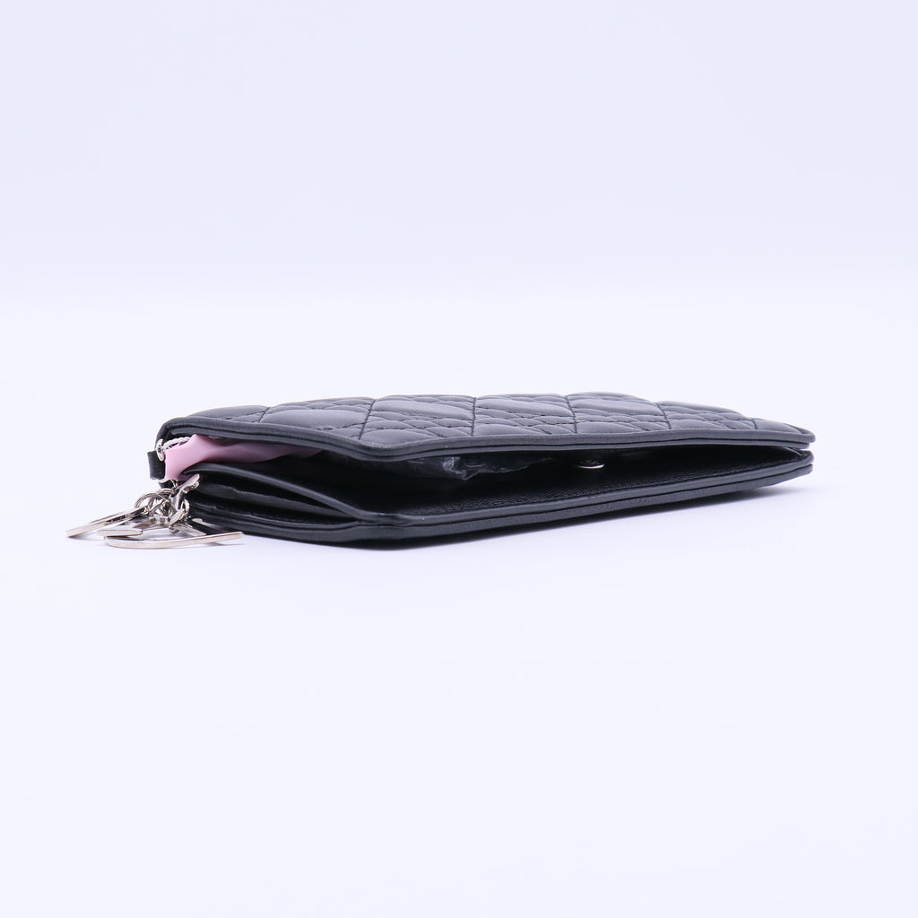 Lady Dior Zip Around Wallet Cannage Quilt Lambskin Long Twins LDJ4135