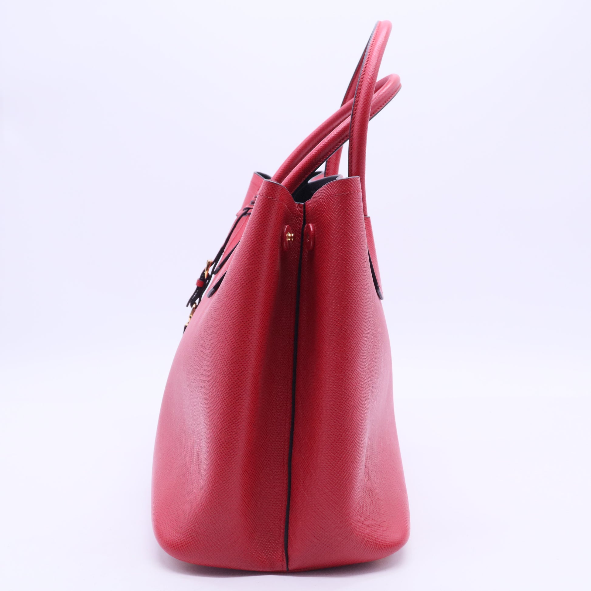Double leather handbag B12264