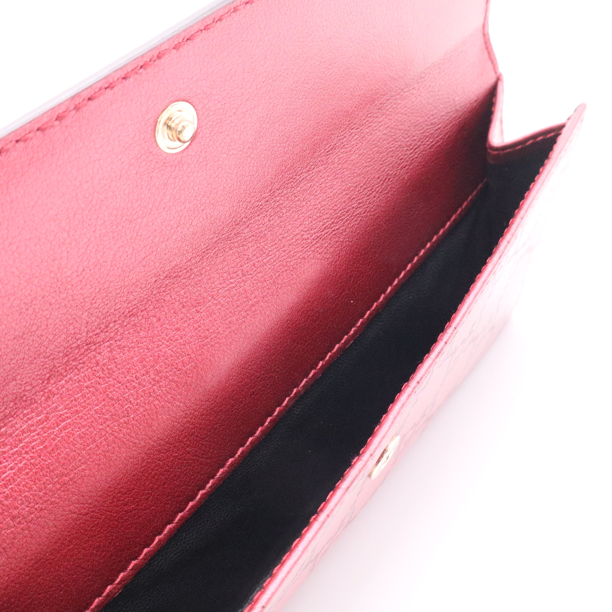 Microguccissima Limited Edition Heart Continental Red Leather Wallet twins