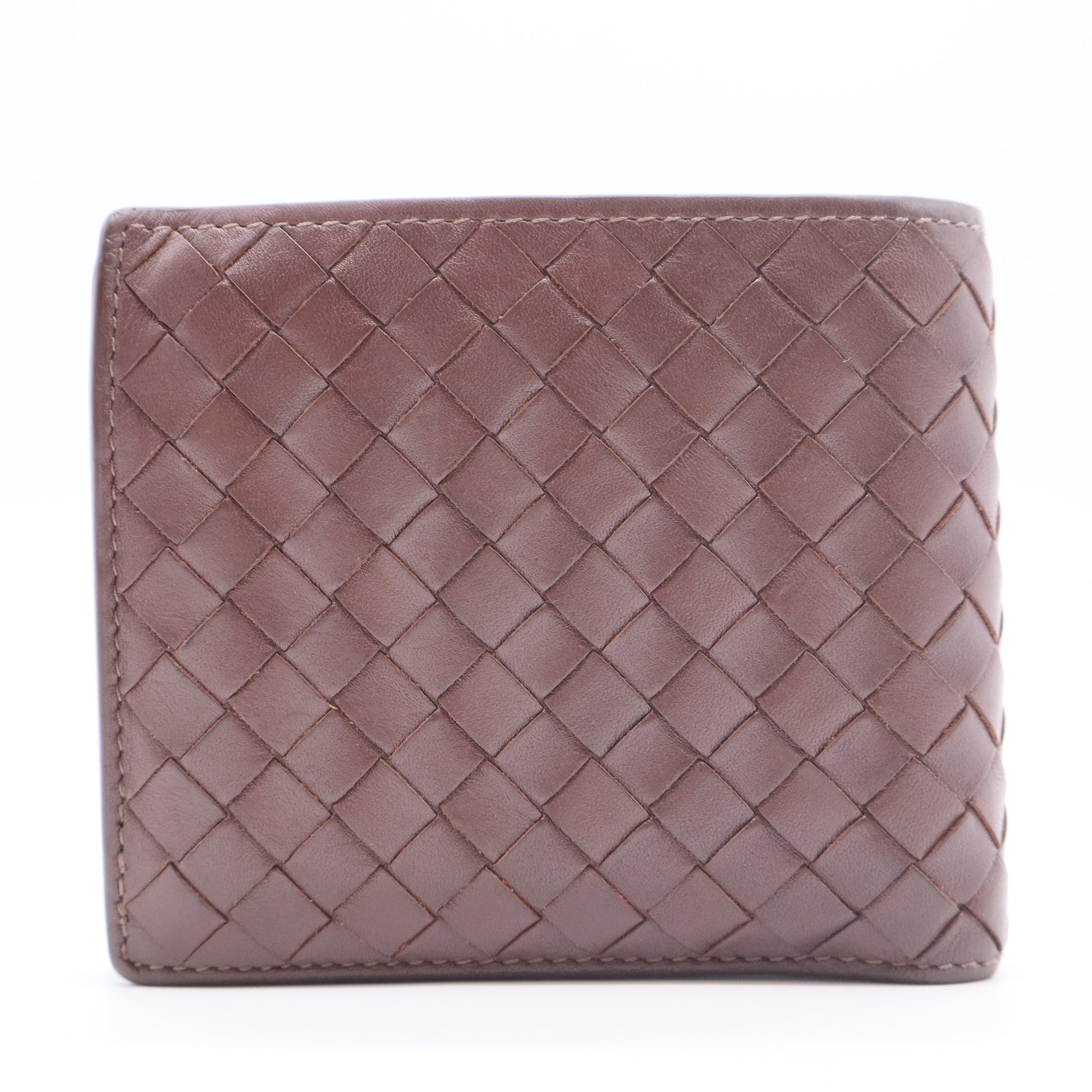 Intrecciato Bi-fold Wallet Leather