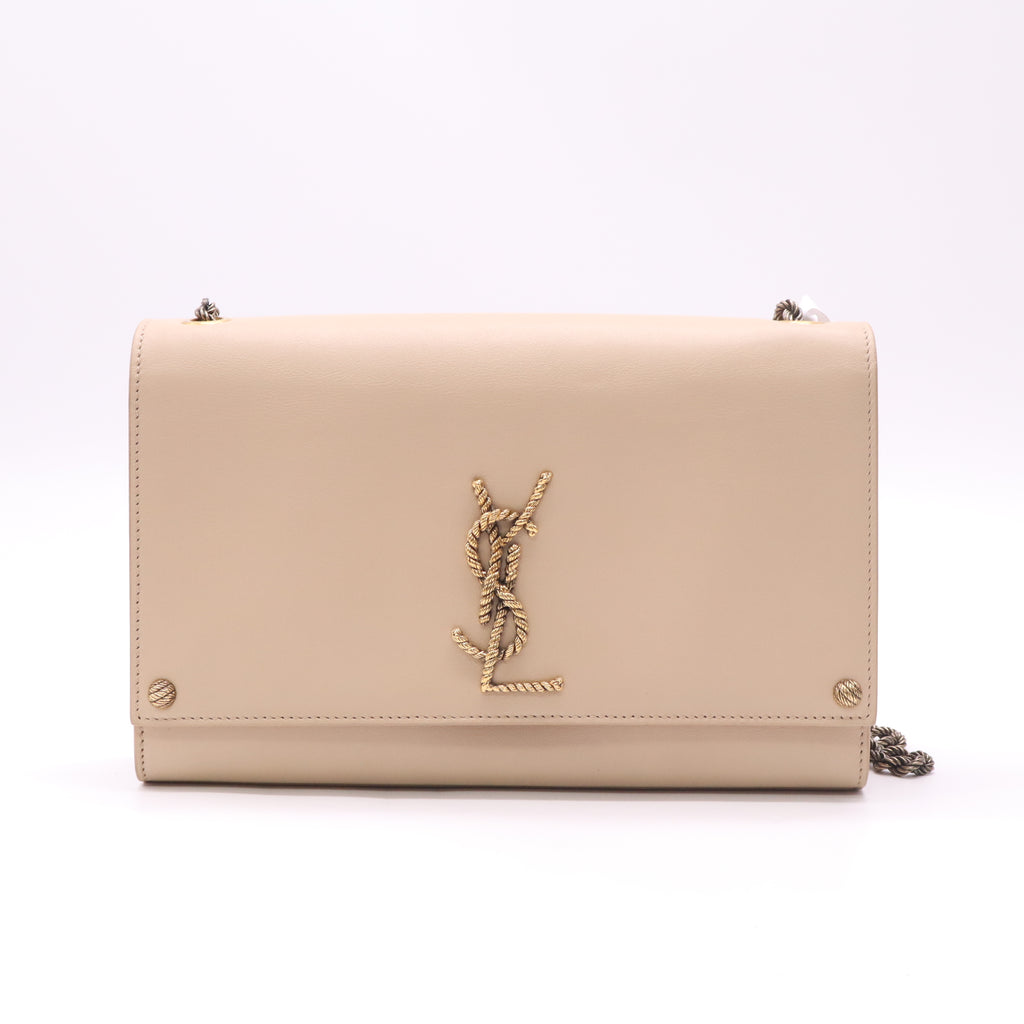 Saint Laurent Kate Medium Chain Shoulder Bag with Textured Rope YSL Logo B23353