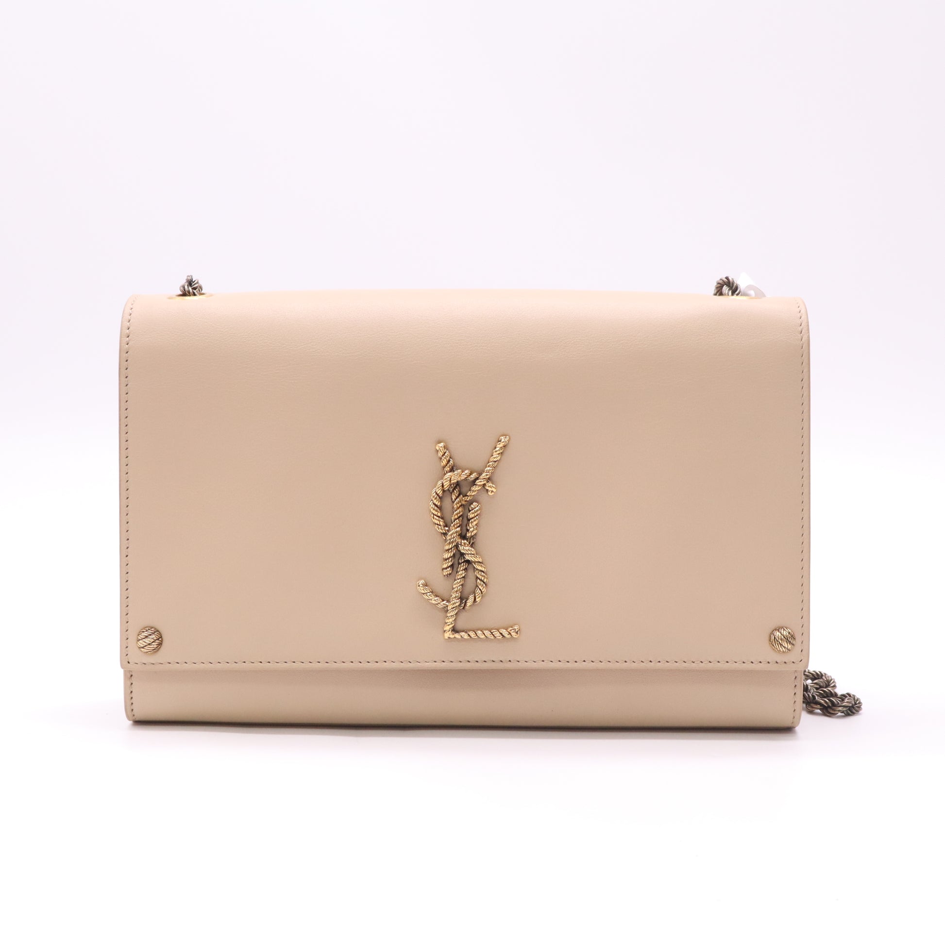 Saint Laurent Kate Medium Chain Shoulder Bag with Textured Rope YSL Logo B23353