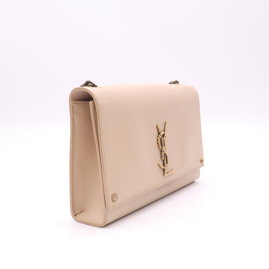 Saint Laurent Kate Medium Chain Shoulder Bag with Textured Rope YSL Logo B23353