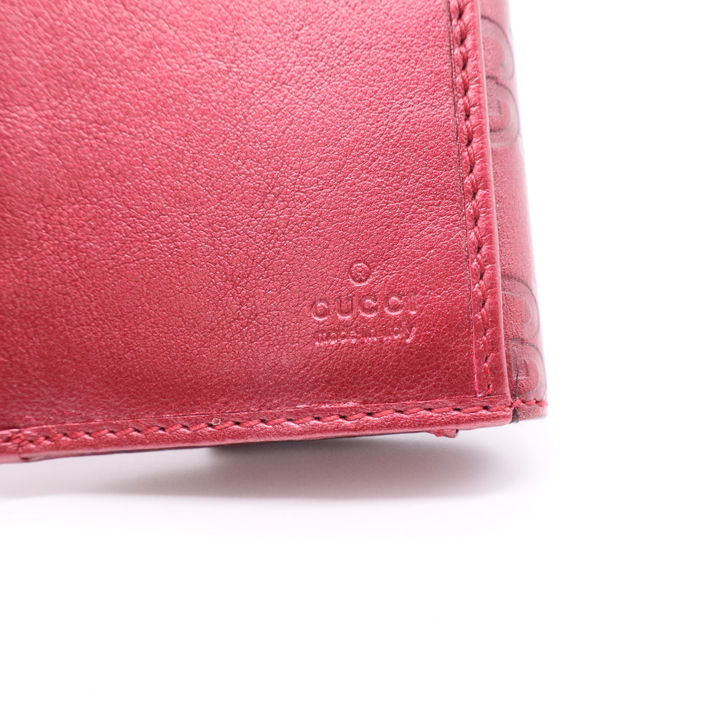Microguccissima Limited Edition Heart Continental Red Leather Wallet twins