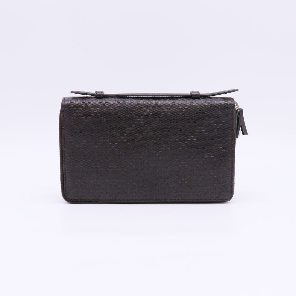 Gucci Diamante Travel Organizer Double Zip Around Wallet twins W23043