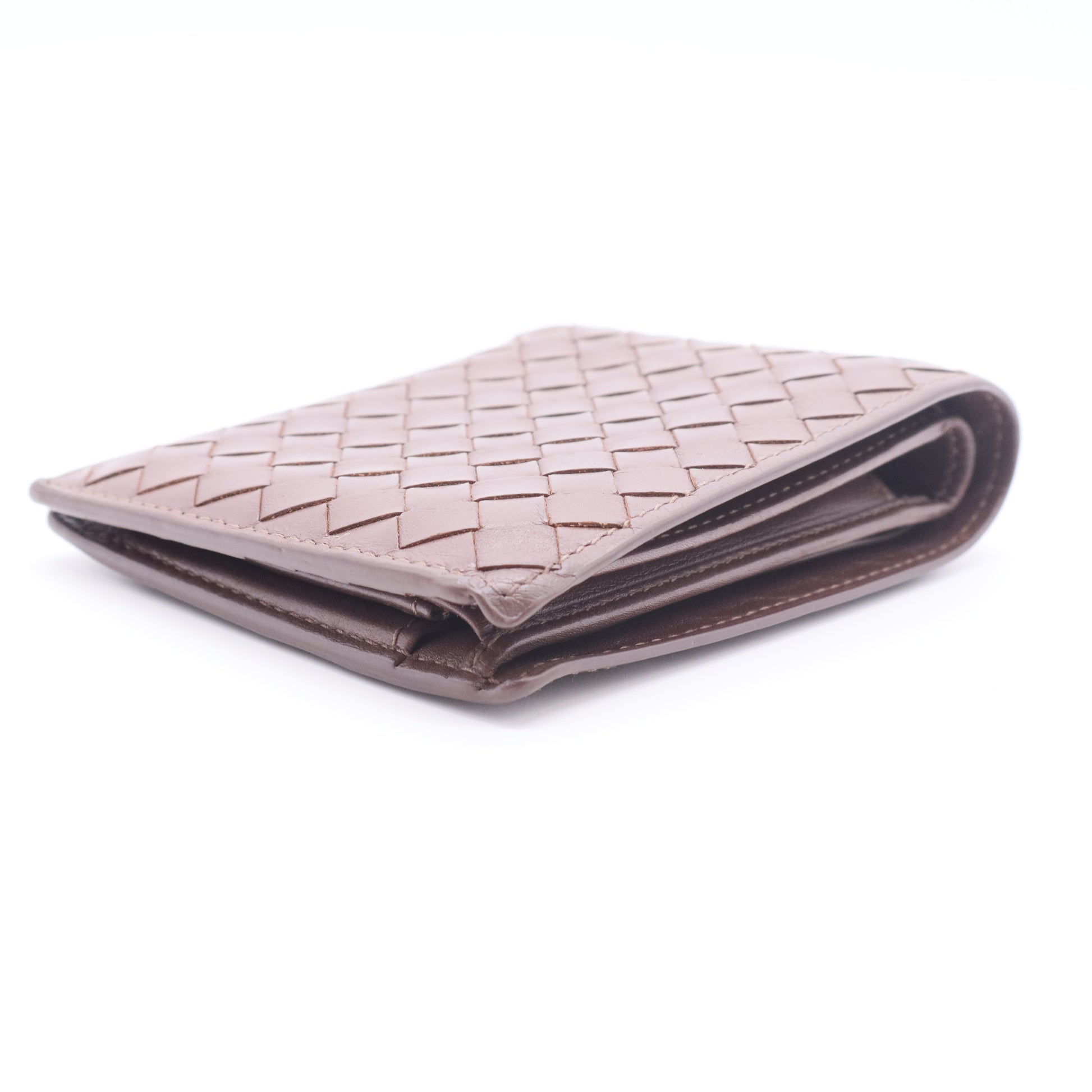 Intrecciato Bi-fold Wallet Leather