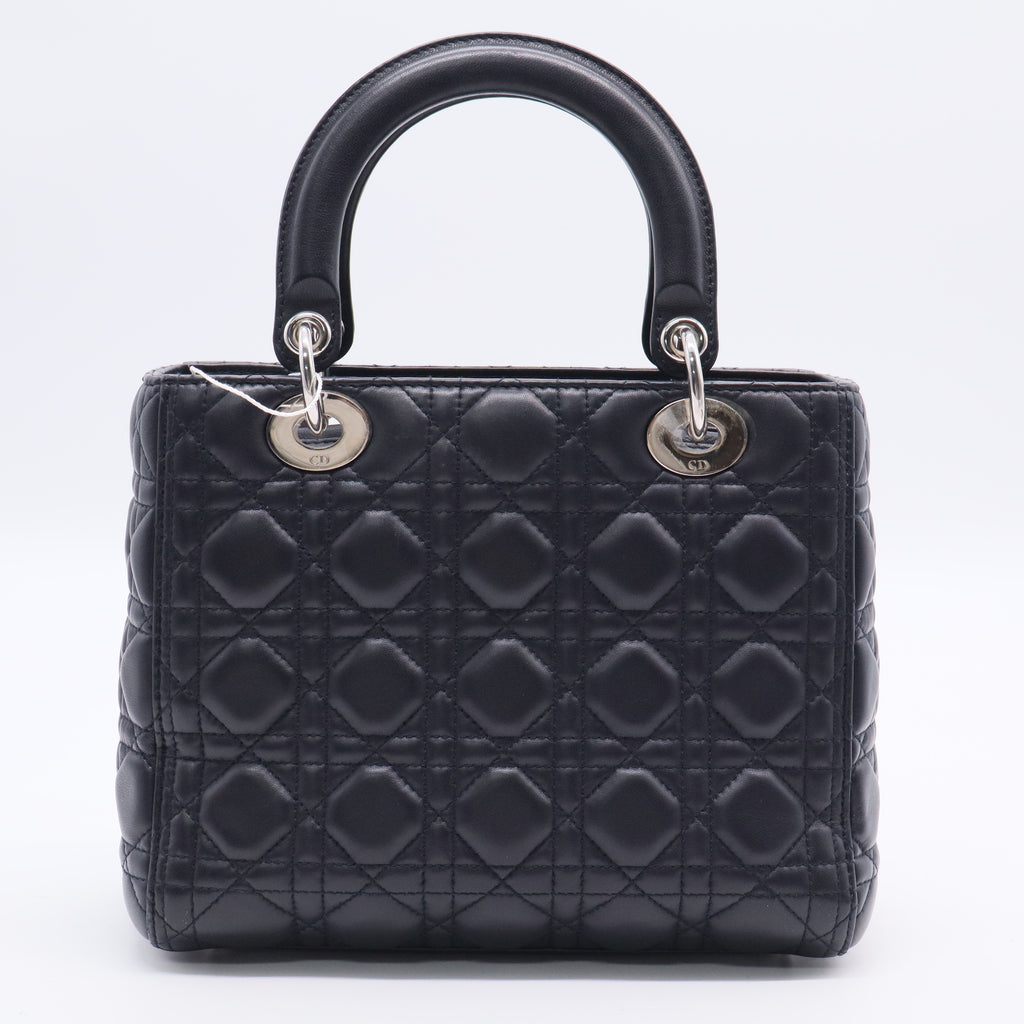 Lambskin Cannage Medium Lady Dior Black Twins LDJ3037