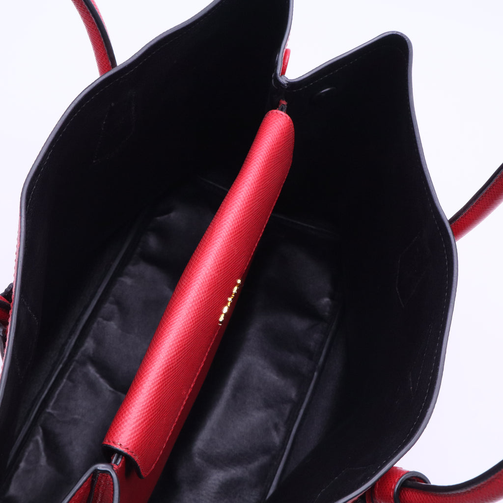 Double leather handbag B12264