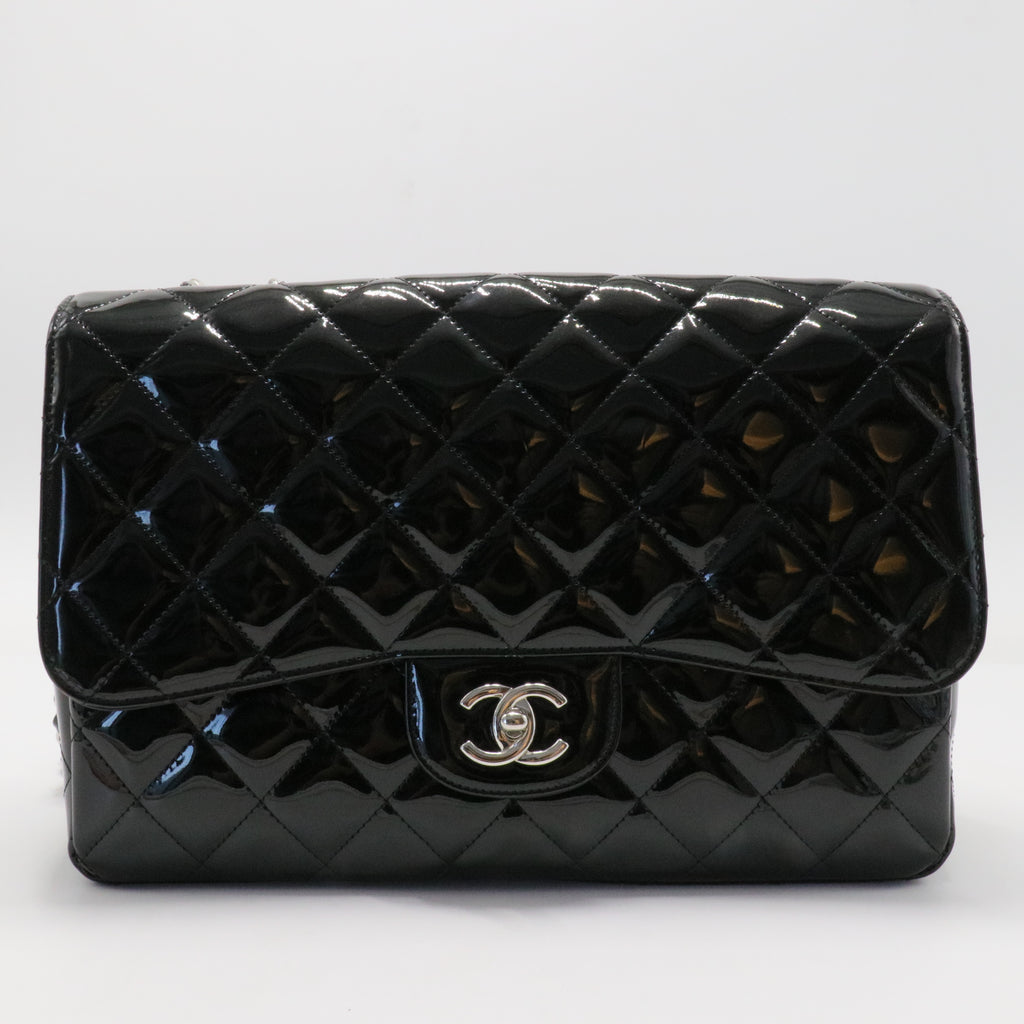 Classic Double Flap Bag Quilted Patent Jumbo  vbm