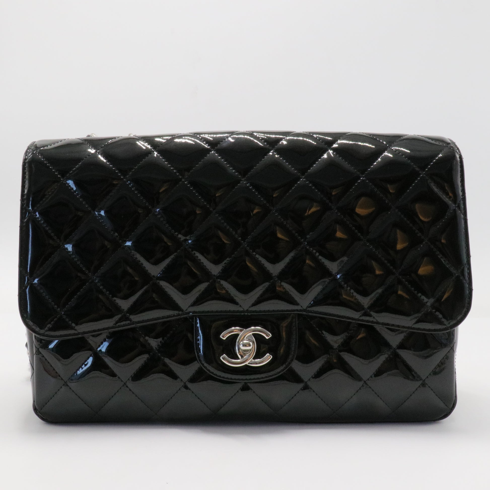 Classic Double Flap Bag Quilted Patent Jumbo  vbm