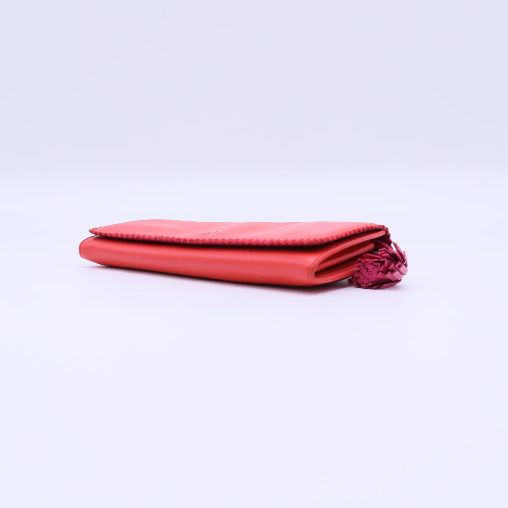 Loewe Red Leather Continental Wallet Twins LDJ4145