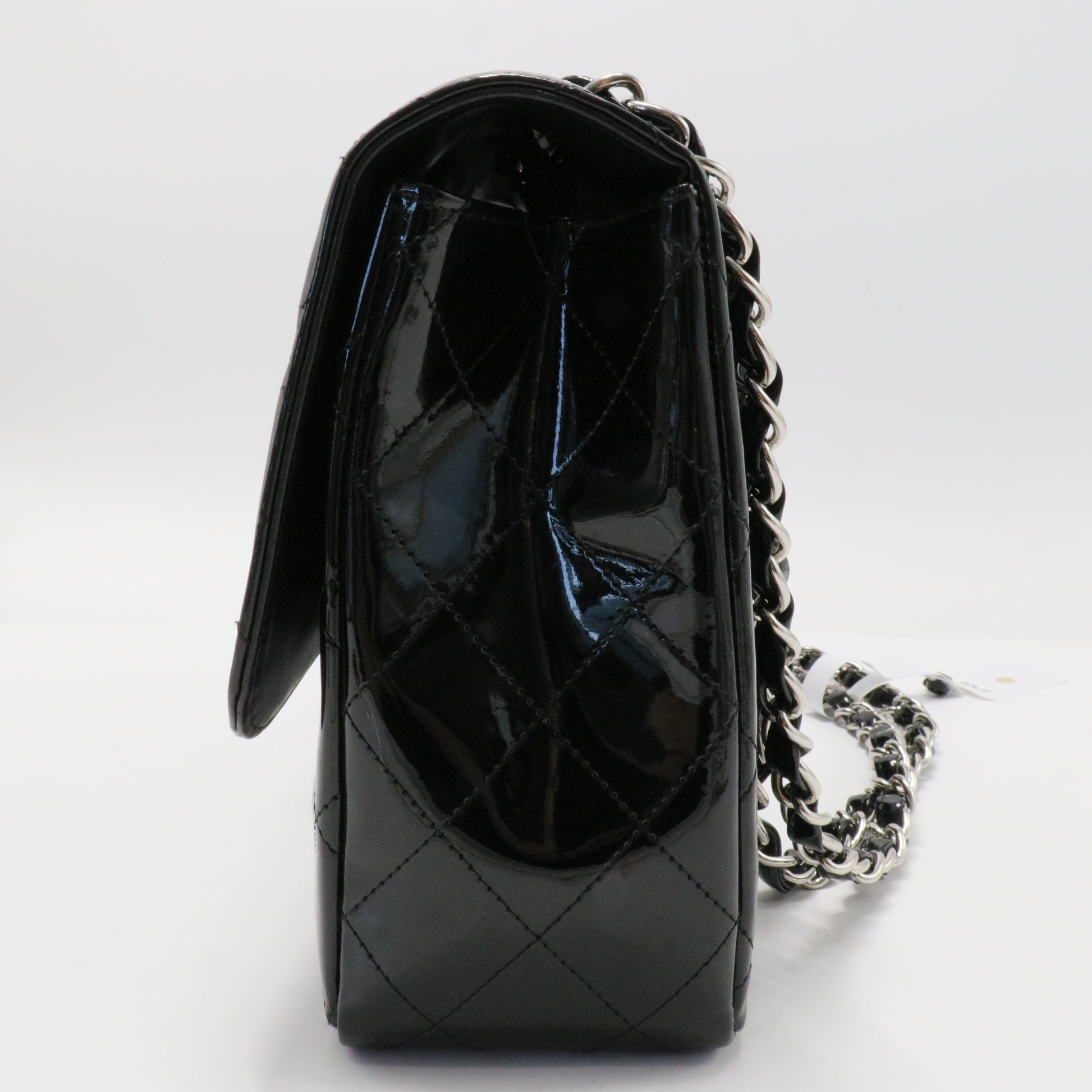 Classic Double Flap Bag Quilted Patent Jumbo  vbm