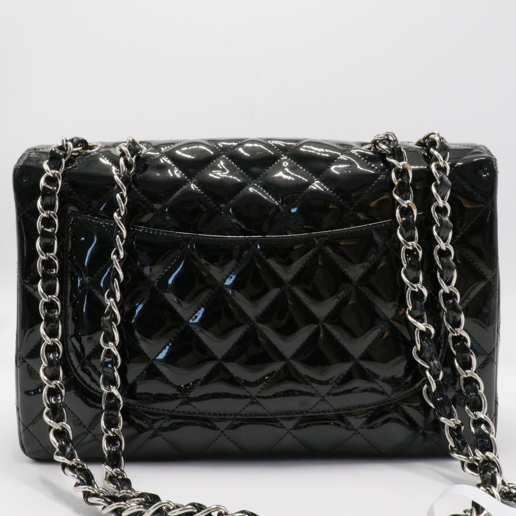 Classic Double Flap Bag Quilted Patent Jumbo  vbm