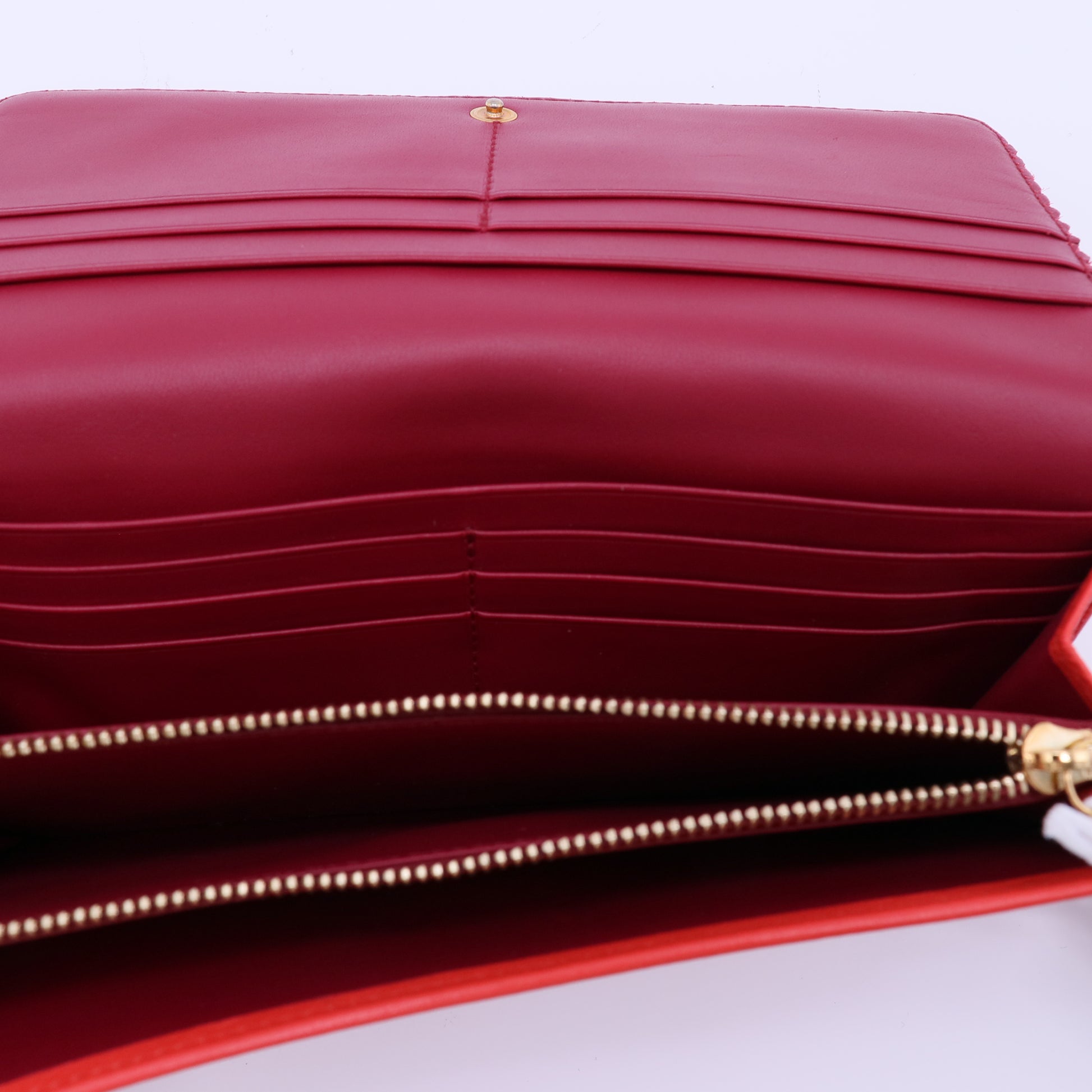 Loewe Red Leather Continental Wallet Twins LDJ4145