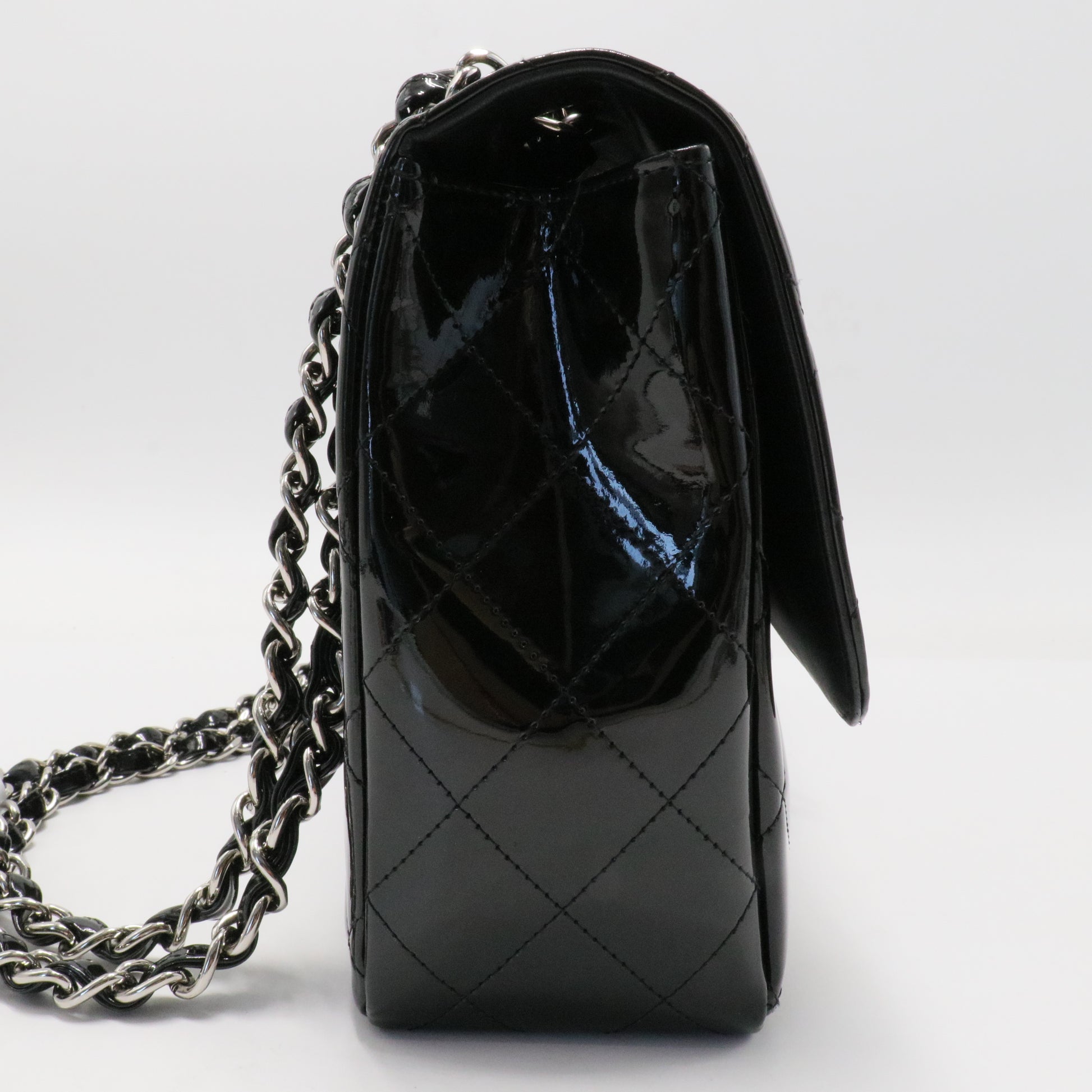 Classic Double Flap Bag Quilted Patent Jumbo  vbm