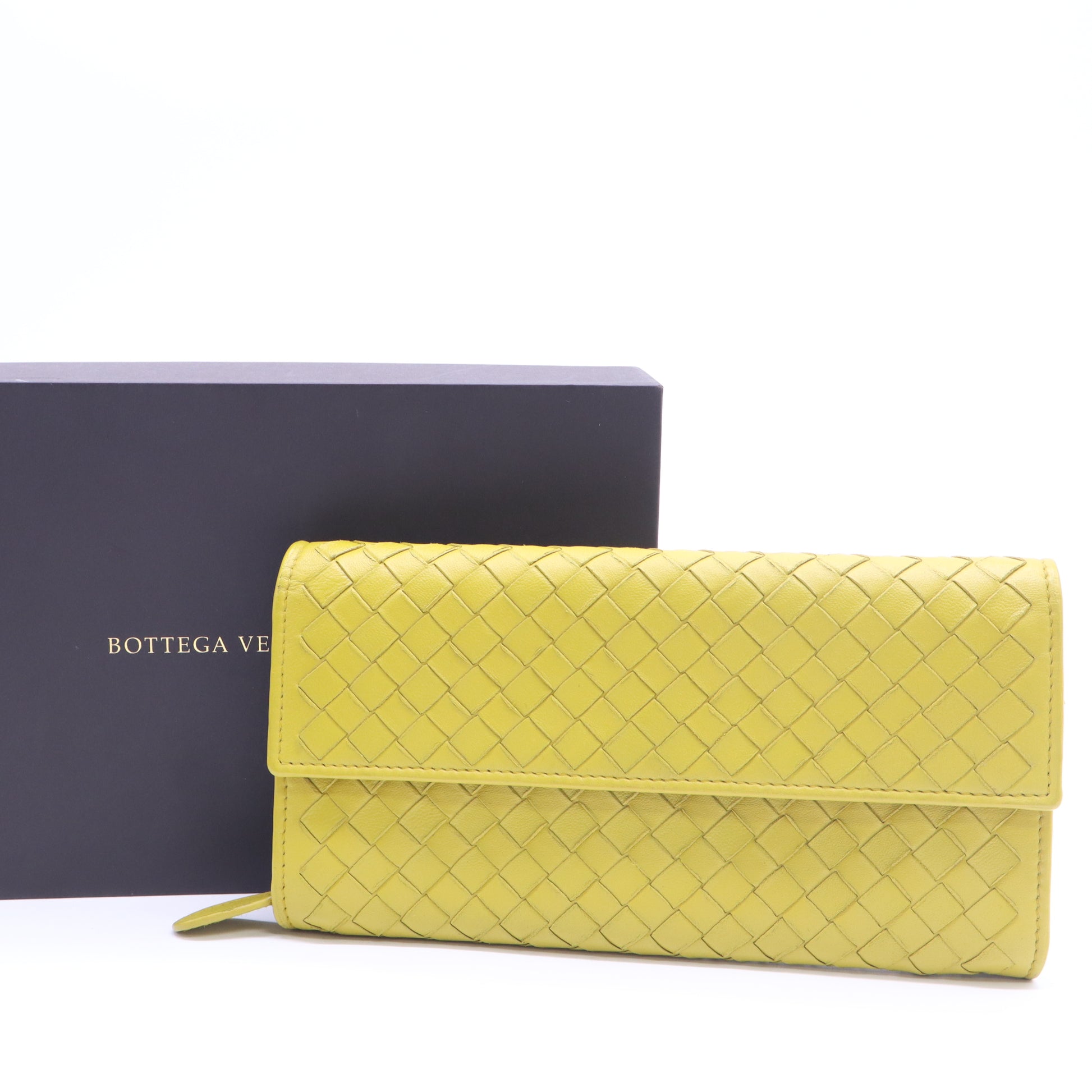 Bottega Veneta Lime Intrecciato Nappa Flap Twins LDJ5651