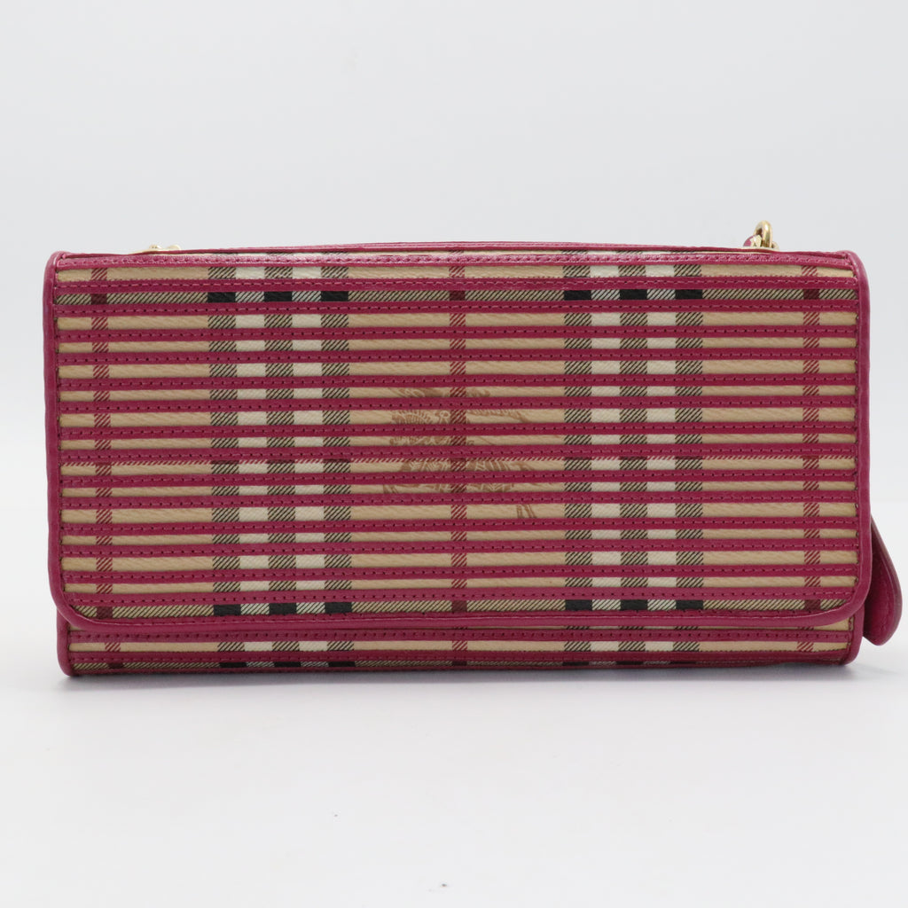 Bright Rhubarb Pink Haymarket Stripes Sling Bag