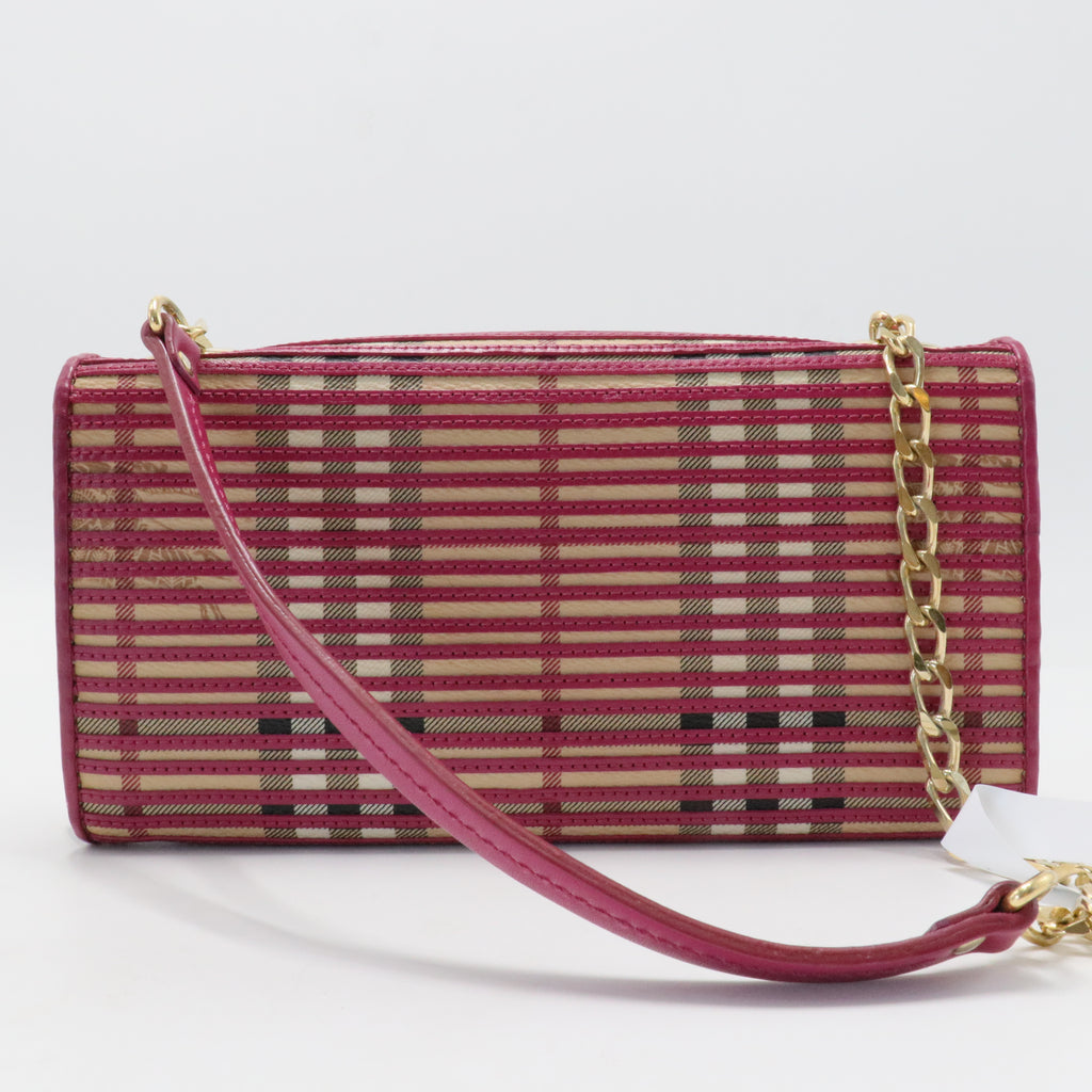 Bright Rhubarb Pink Haymarket Stripes Sling Bag
