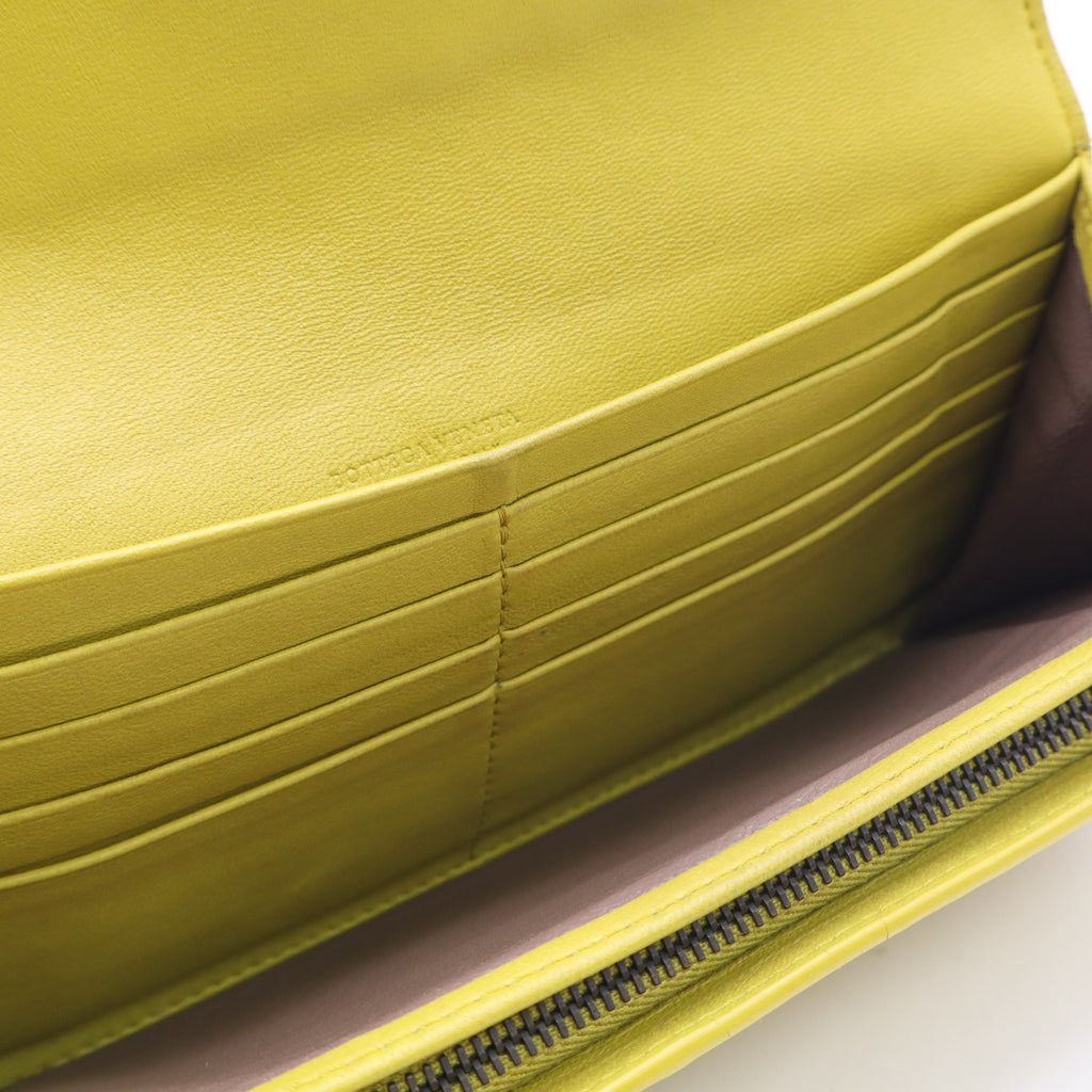Bottega Veneta Lime Intrecciato Nappa Flap Twins LDJ5651