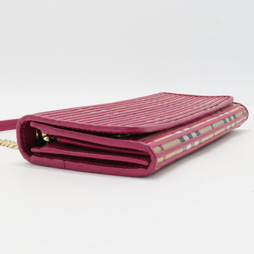 Bright Rhubarb Pink Haymarket Stripes Sling Bag