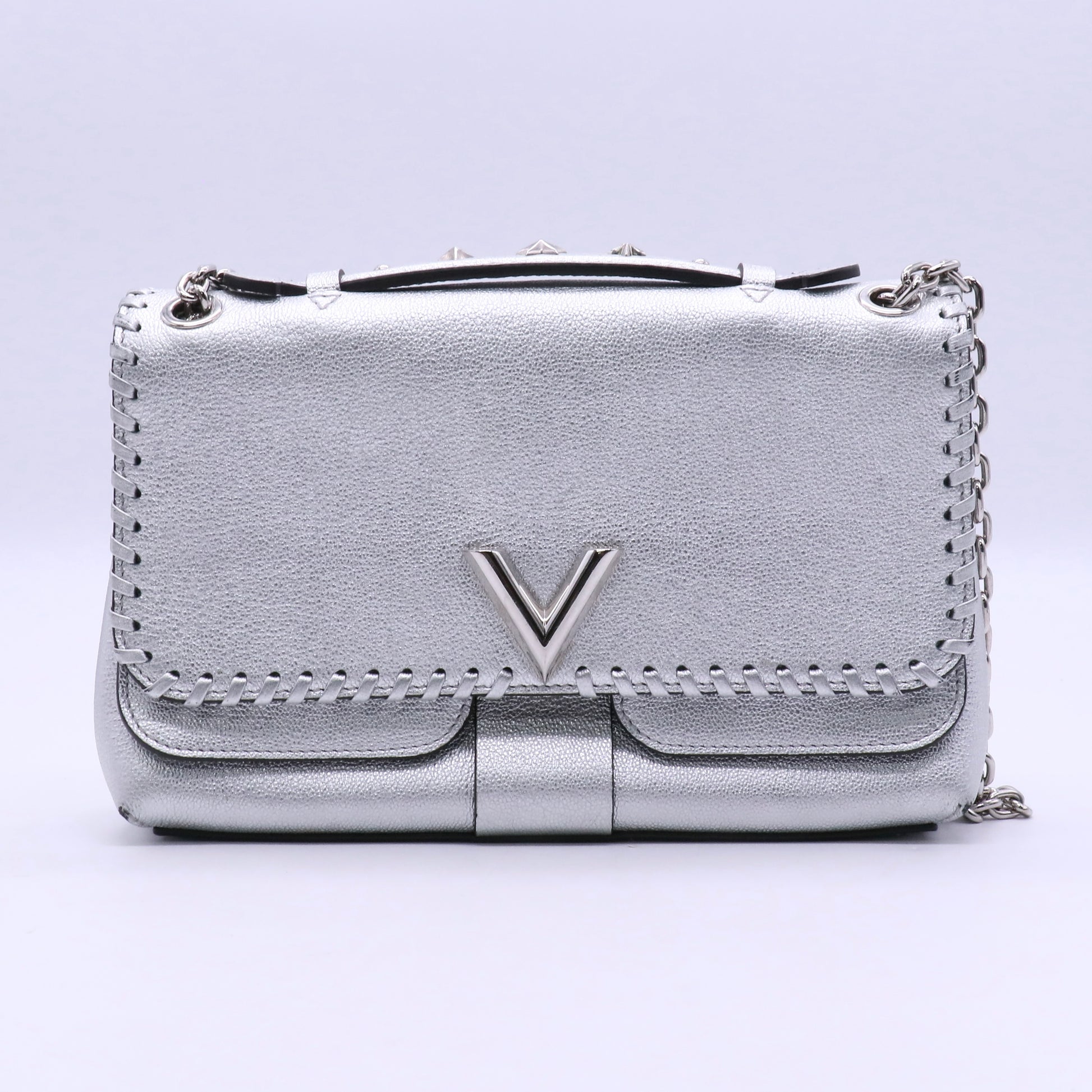 Metallic Cuir Plume Écume Very Chain Shoulder Bag Twins  LDJ3632