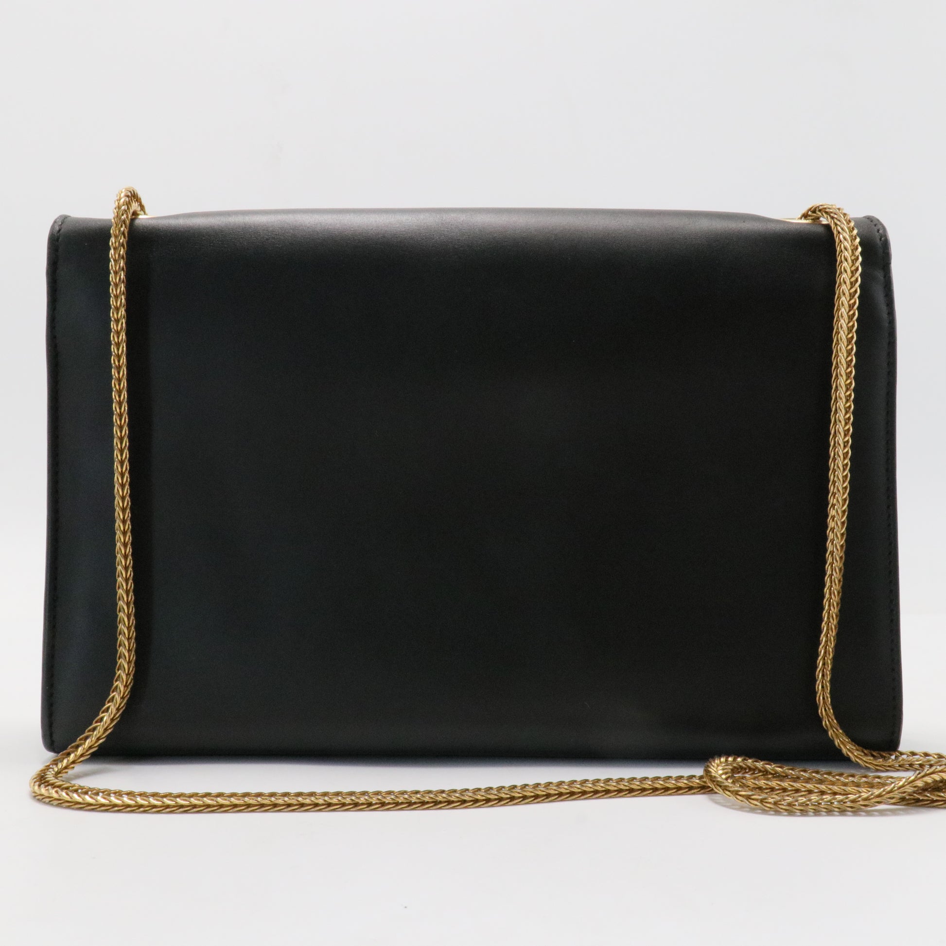Smooth Calfskin Medium Classic Monogram Kate Tassel Satchel Black