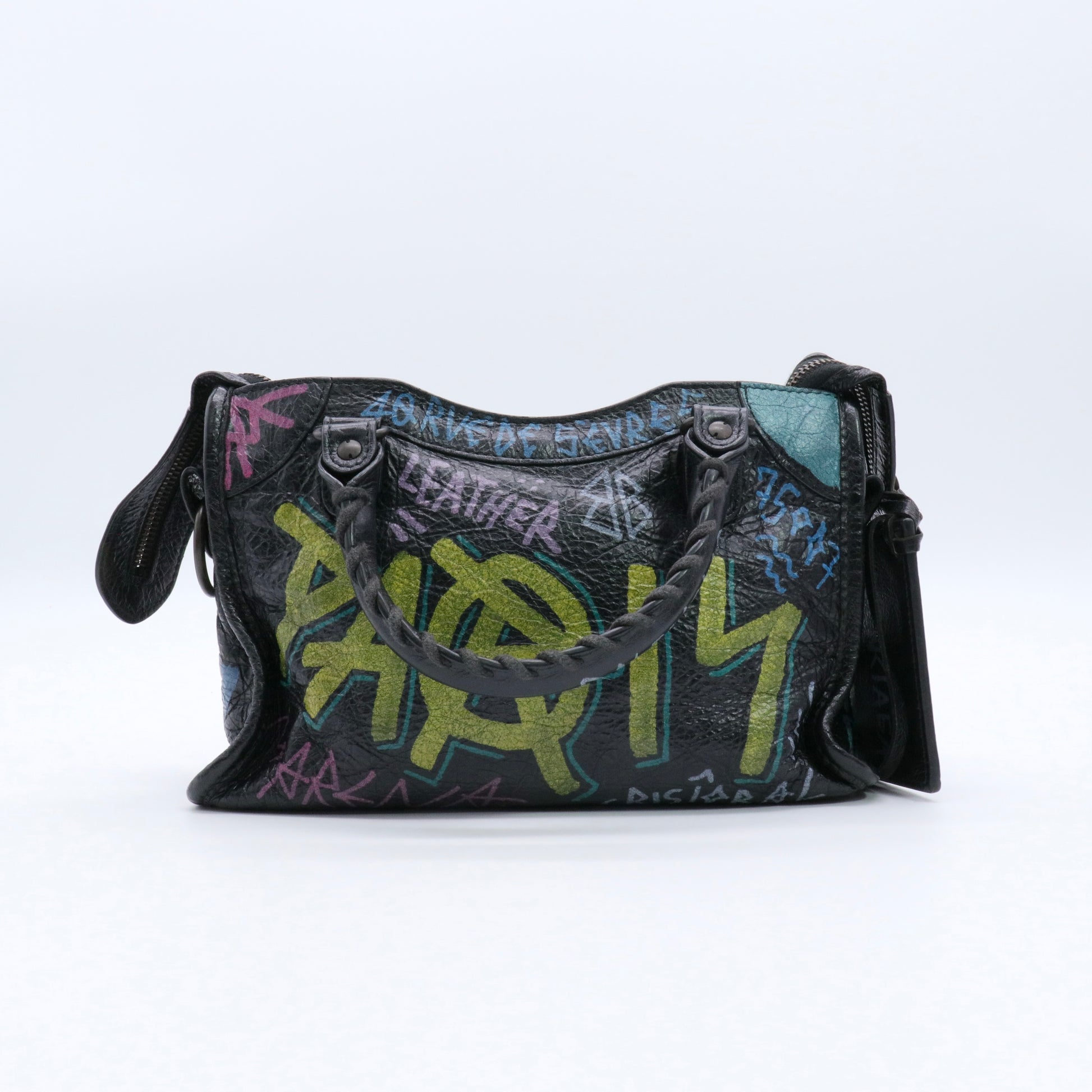 Agneau Arena Graffiti All Over Classic Hardware Mini City Black Multicolor twins