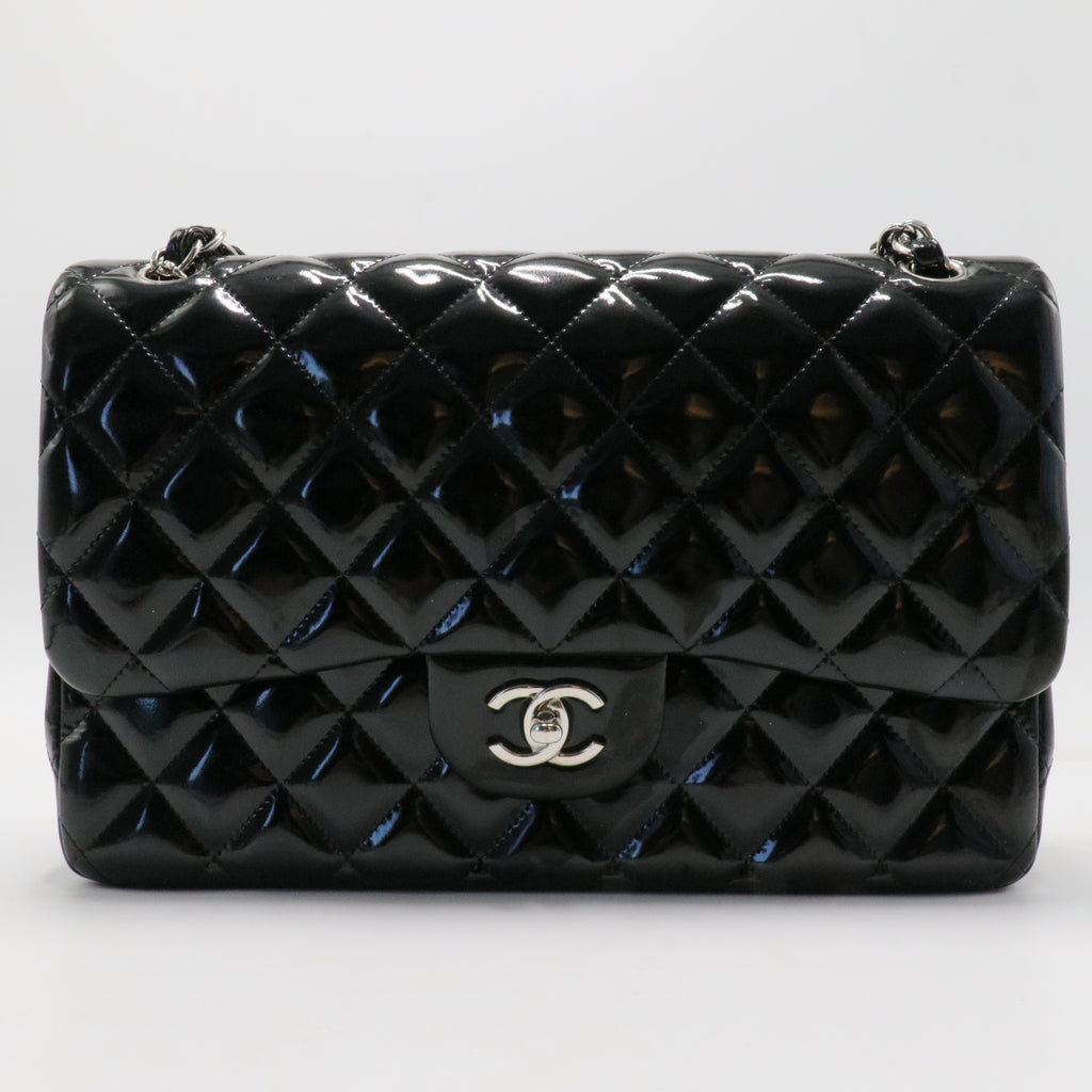 Classic Double Flap Bag Quilted Patent Jumbo